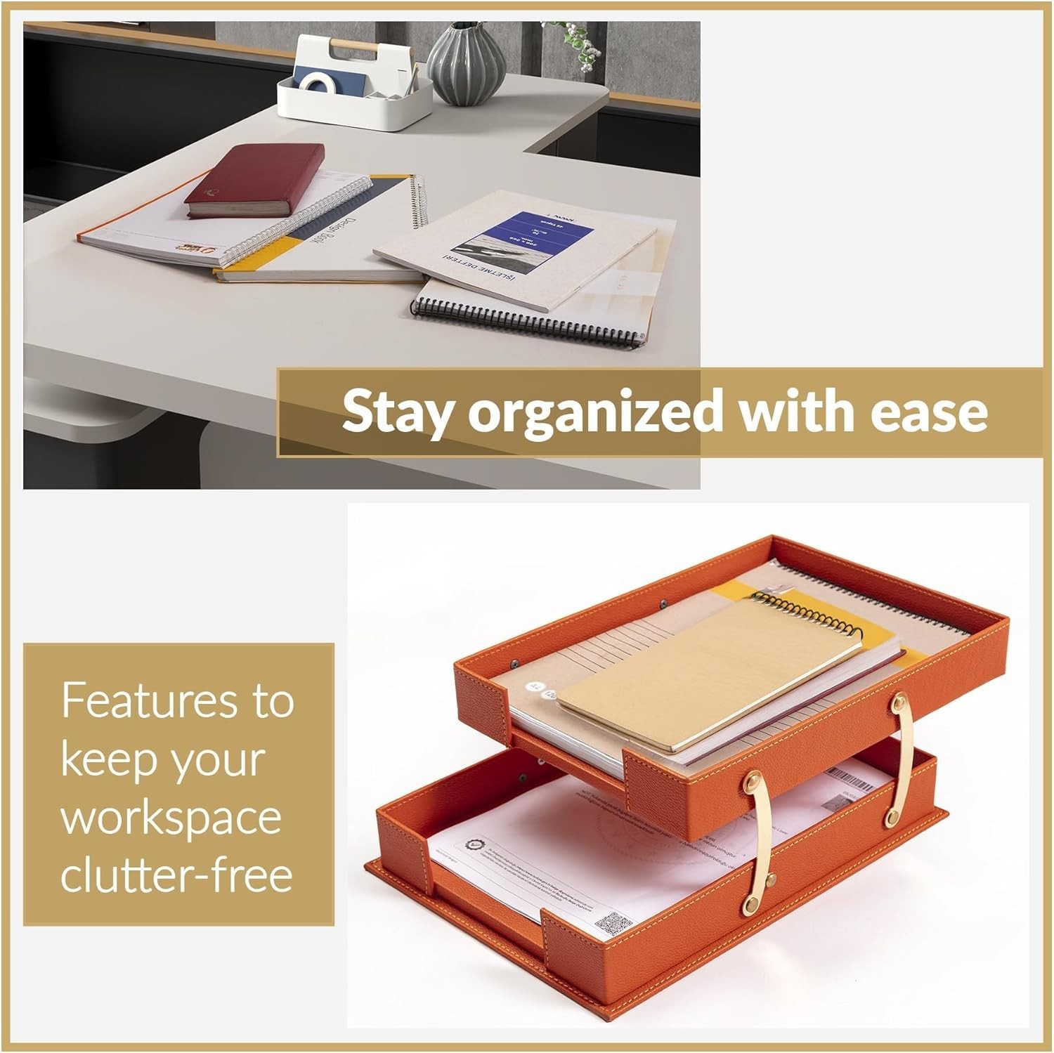 Classic Desk Organizer – 12 PCS Leather Desk Organizer Set – Desk Accessories