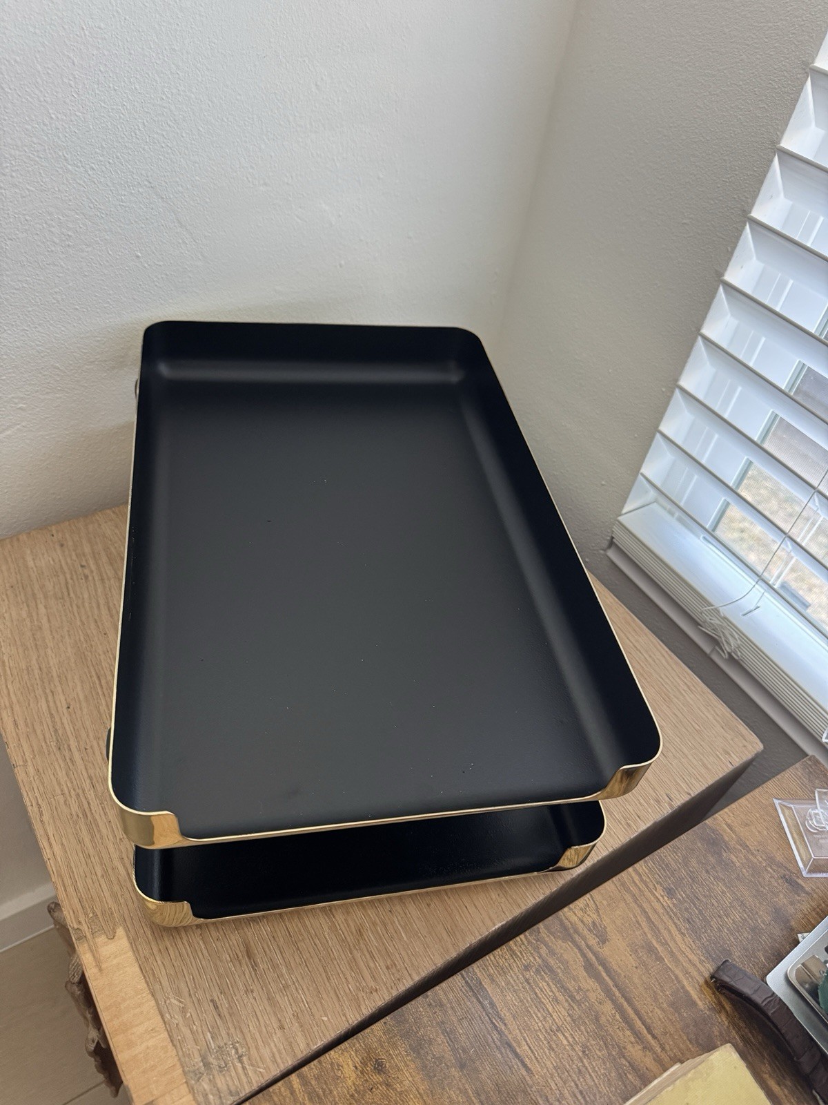 Eldon 6000 Letter File Organizer Tray 1984 Gold Plated Black NEW OLD STOCK