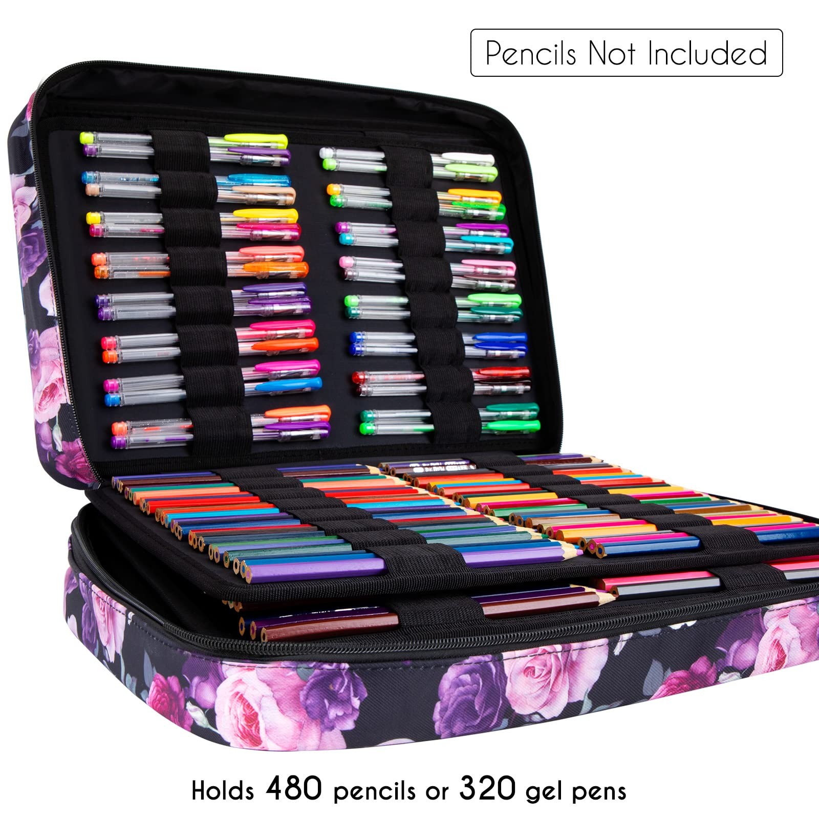 480 Slots Colored Pencil Case – Big Capacity Pen Case Organizer with Multilay…