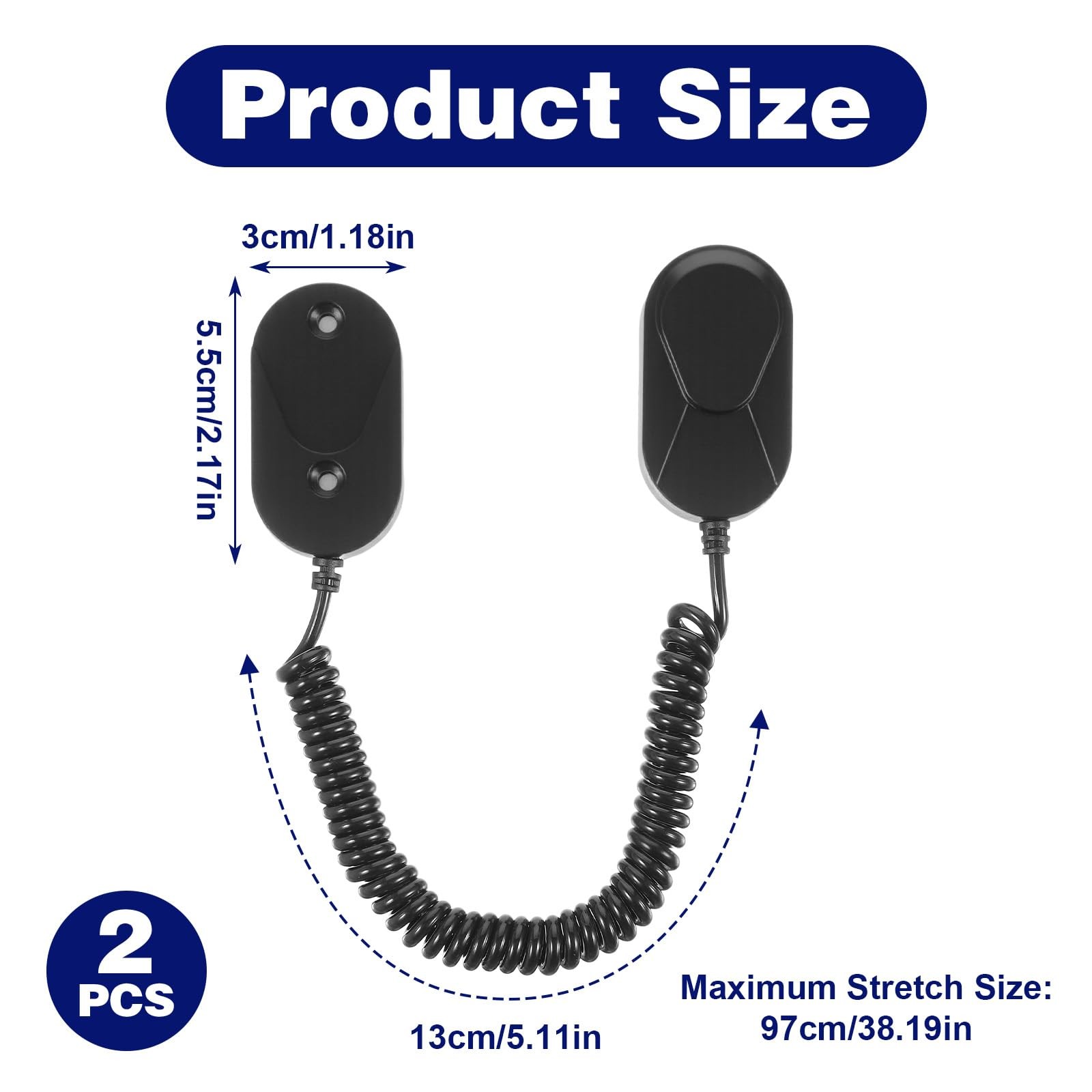 2 Pcs Magnetic Remote Control Holder with Spring Rope for TV Fan Air Conditioner