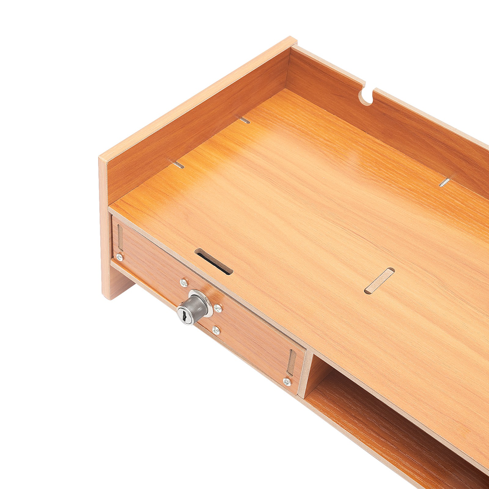 Wooden Desk Organizer with Drawers Office Supplies Computer Desktop Tabletop