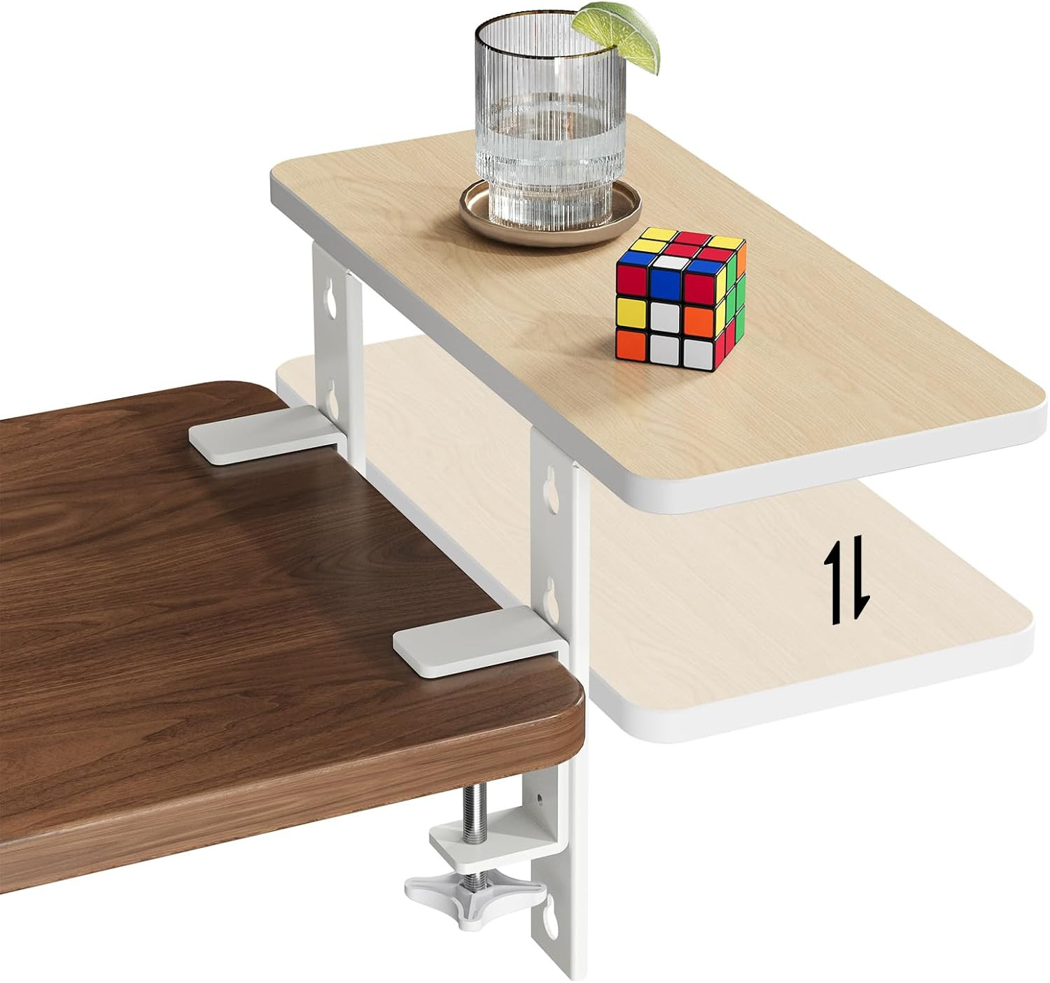 3 in 1 Clamp-On 15.7″×7.5″ Desk Extender, Heavy-Duty Side/Top Desk Organizer She