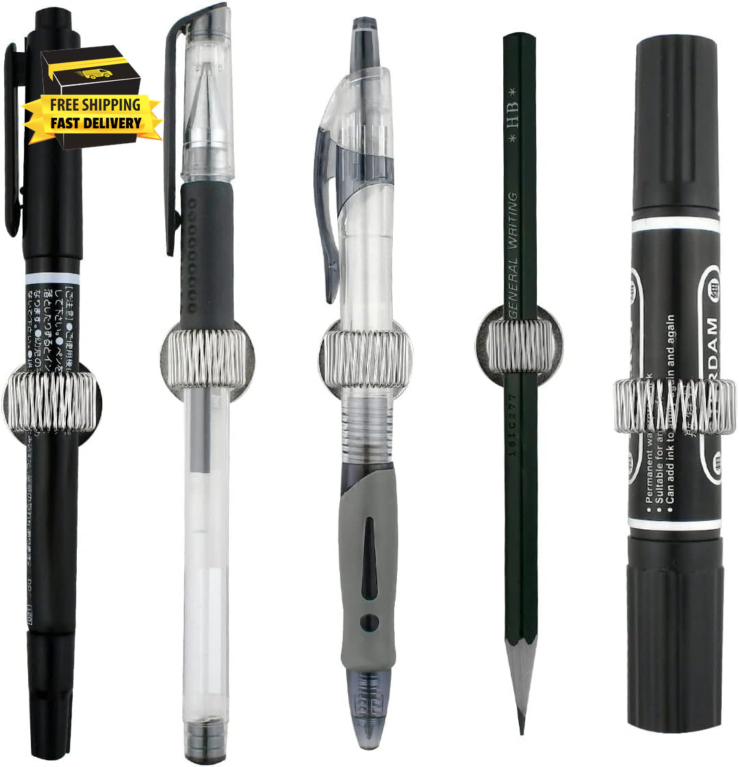 8 Pcs Manganese Steel Pen Holder Clips Self Adhesive Pencil Organizer with Adjus