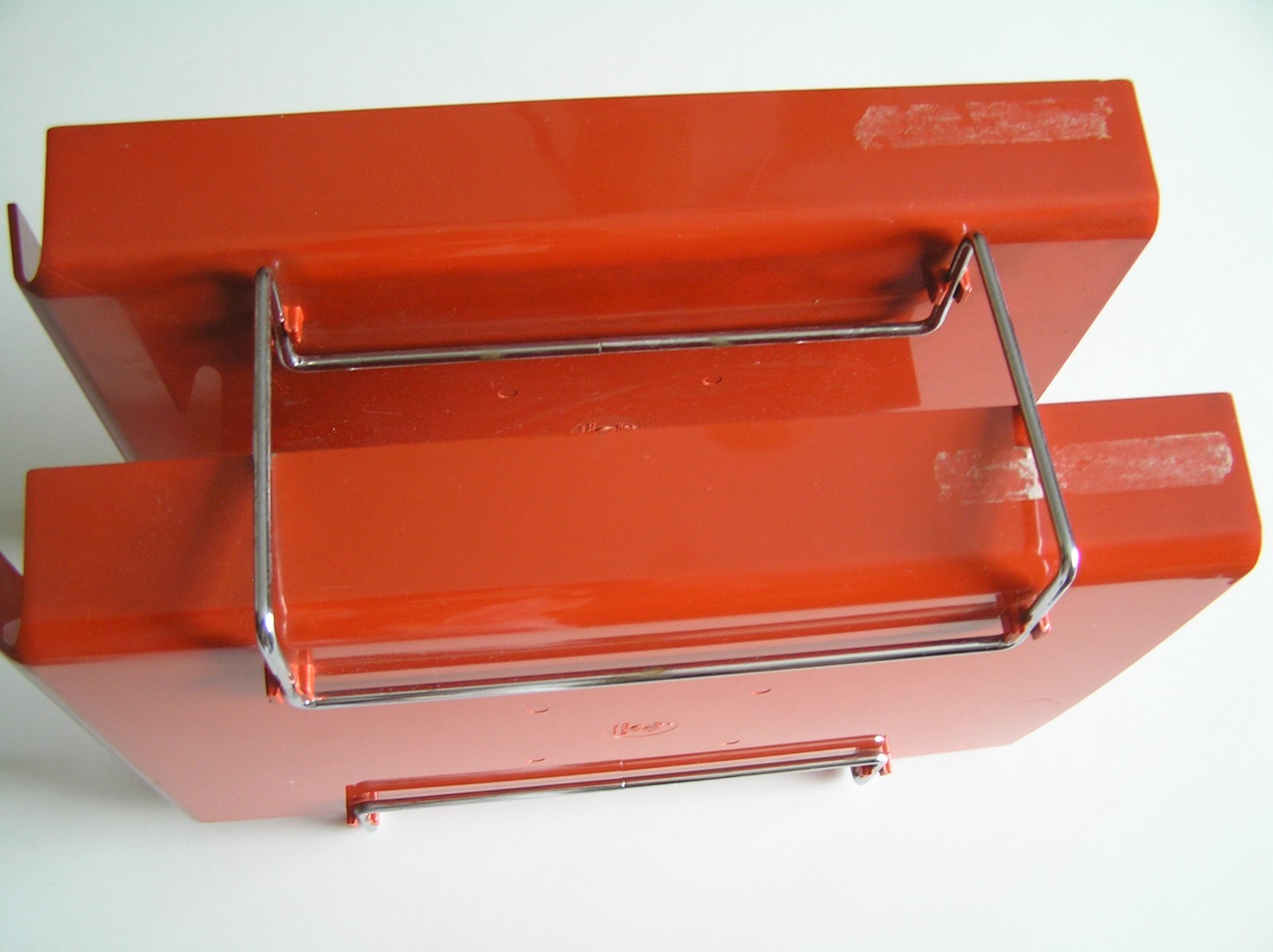 VINTAGE MID CENTURY DUK-IT Plastic Chrome 2-Tier In Out Desk Tray Organizer