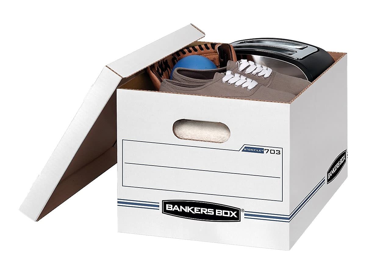 Bankers Box 00703 Stor/File 15 inches x 12 x 10 inches, White/Blue