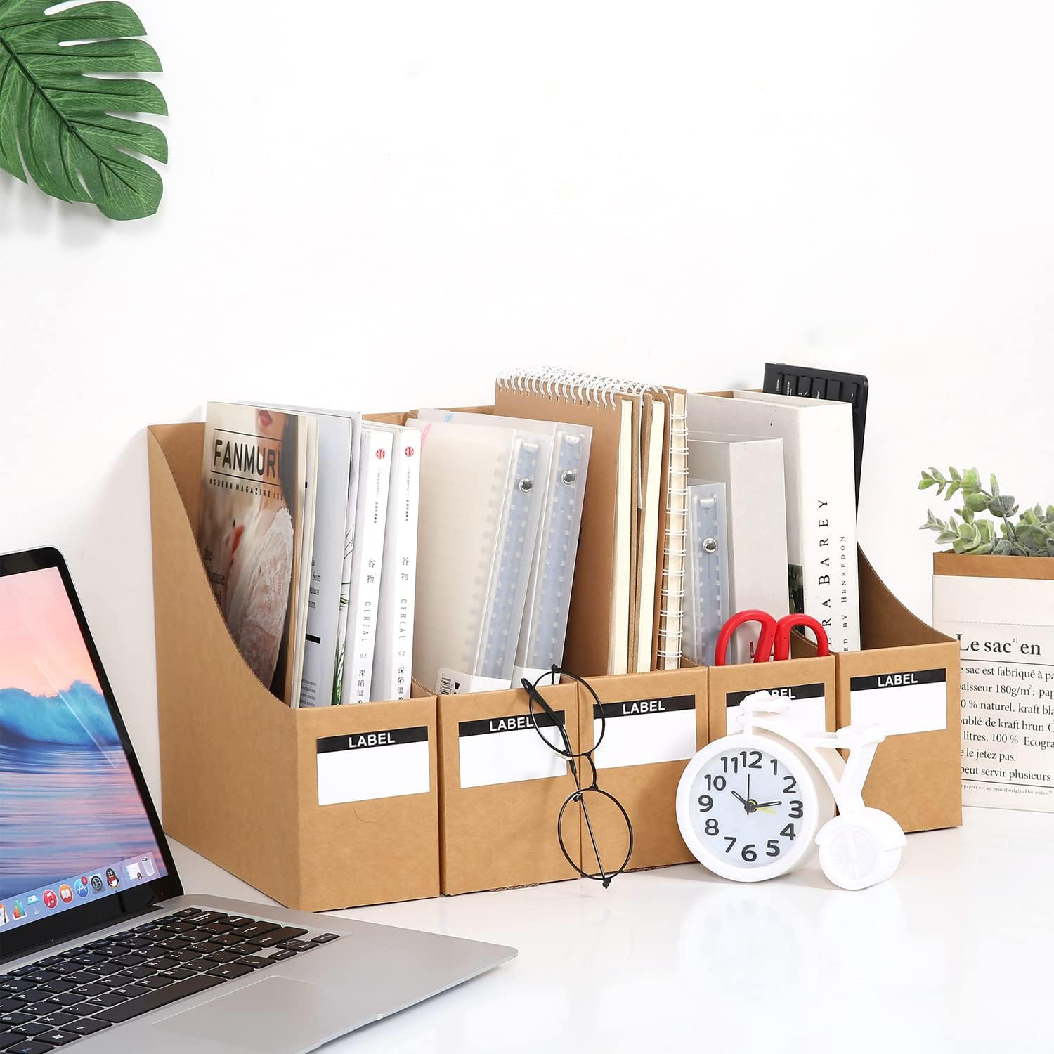 Foldable Desk File Holder Organizer Sturdy Cardboard Magazine Storage Box Docume