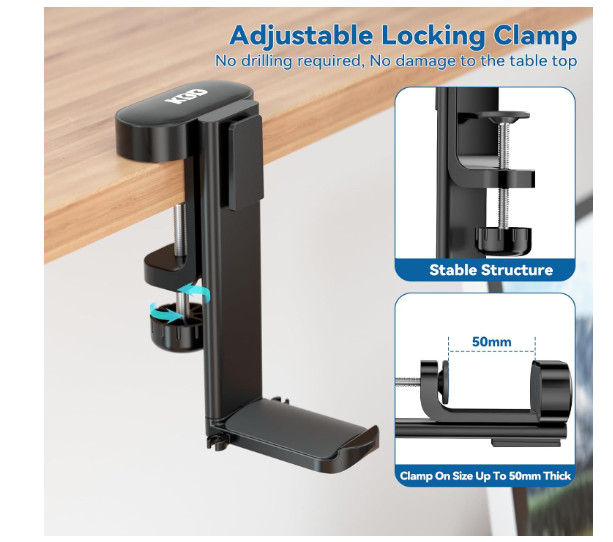 2in1 Headphone Hanger with Desk Cup Holder Under Desk Rotatable Headset Holder S
