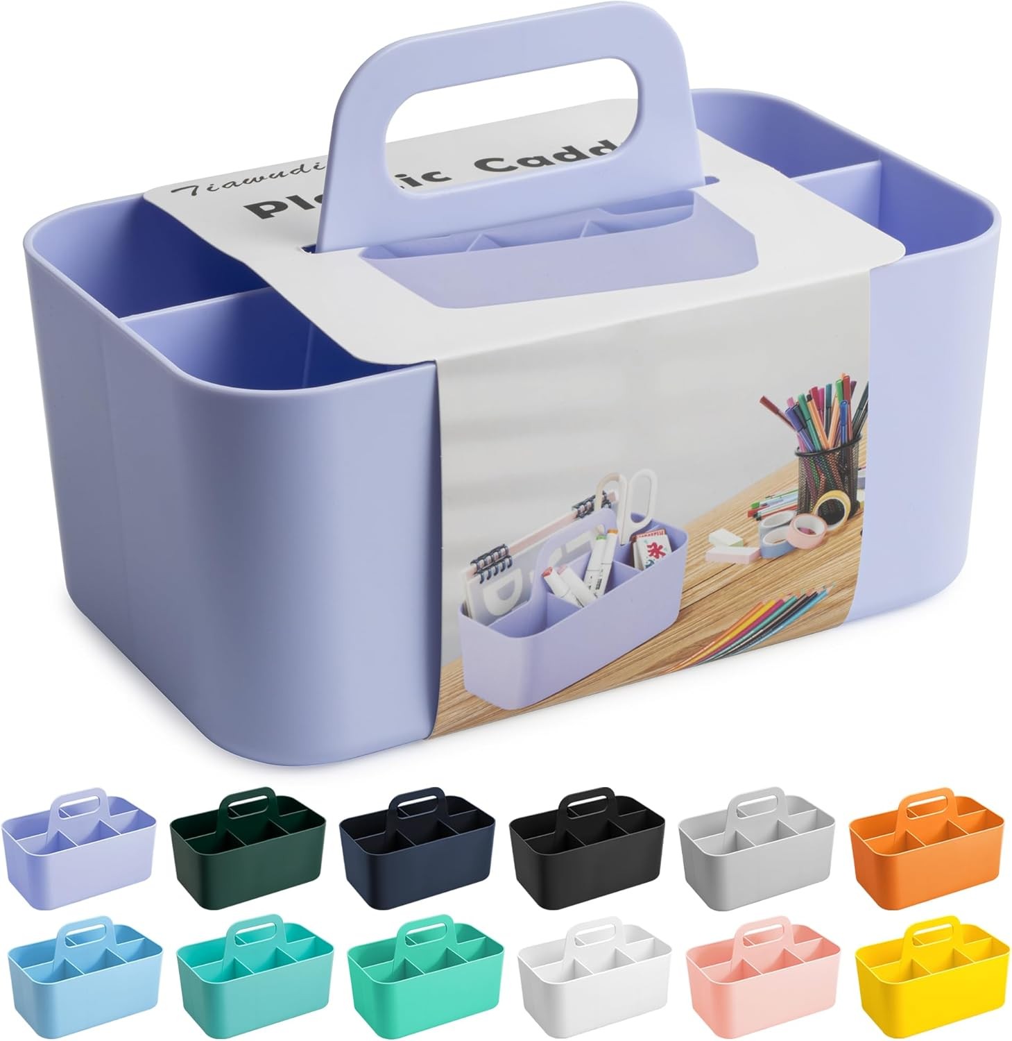 Tiawudi Multipurpose Caddy Organizer, Plastic with Rectangle, Gray