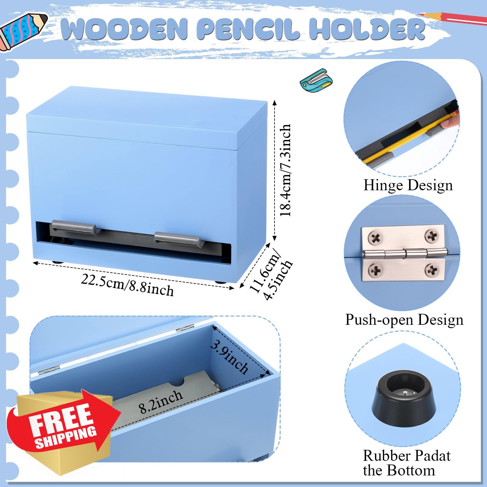 Yalikop 1 Pc Wooden Pencil Dispenser for Classroom Pastel Wood Pencils Holder…