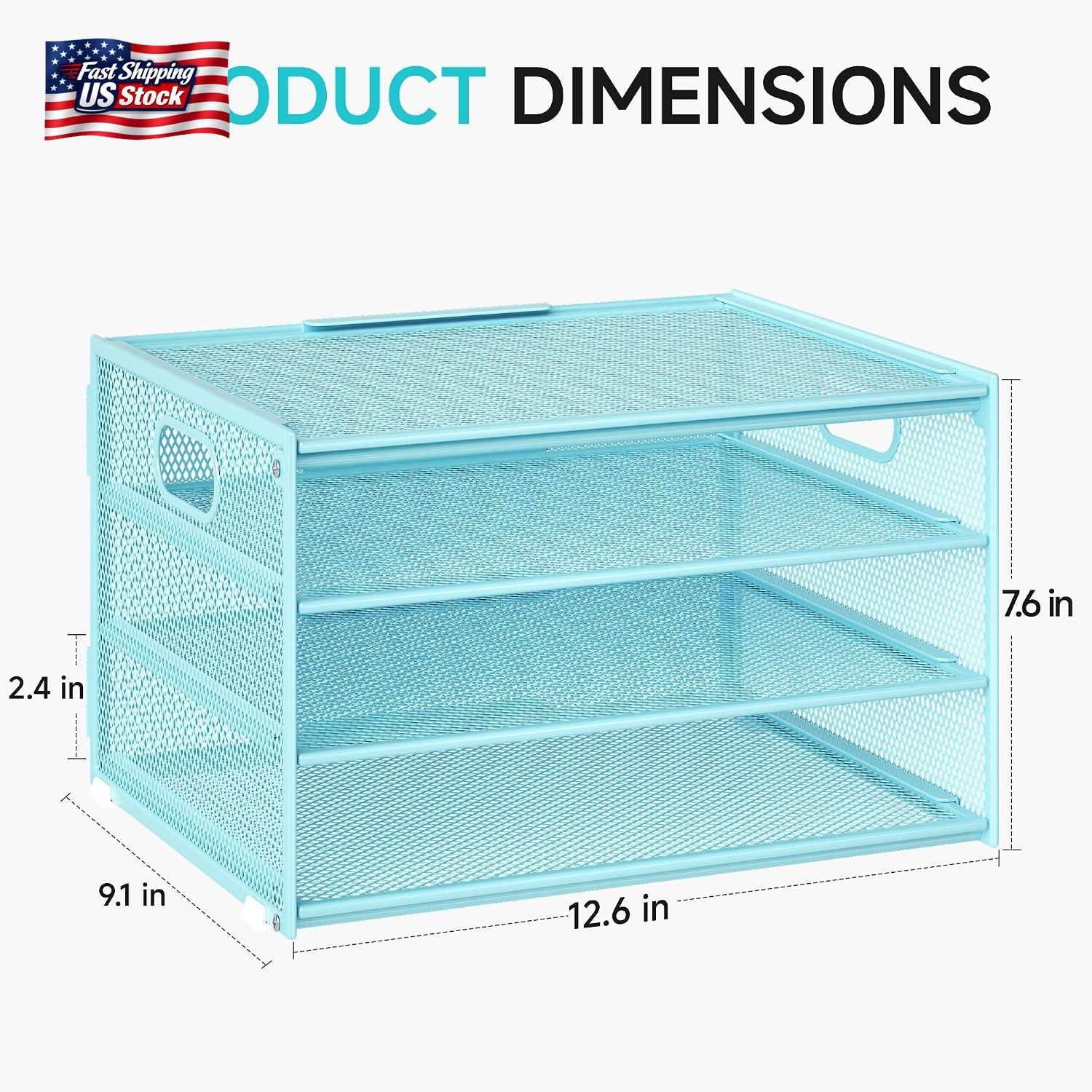 Lavatino 3-Tier Letter Tray Desk Organizer, Mesh Metal Paper File Tray Organizer