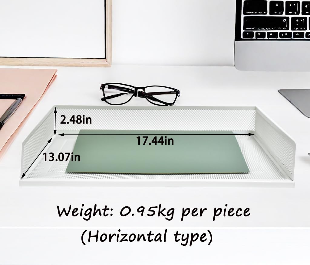A3 Metal Letter Tray, 2pcs/4pcs/6pcs, Stackable Tray, Metal Mesh Desktop Orga…