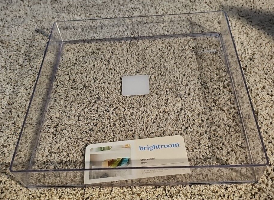 Brightroom Acrylic Stackable Paper Letter Tray Desk Organizer Clear 11.8″ X11.8″