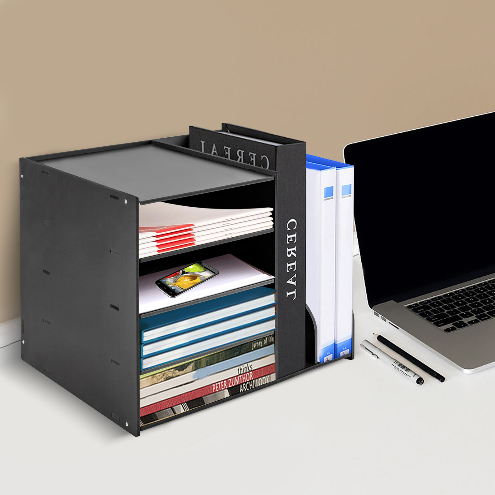 PVC File Organizer for Desk, 6 Tier Desk Organizer Paper Tray 15.35″ x 12.16″
