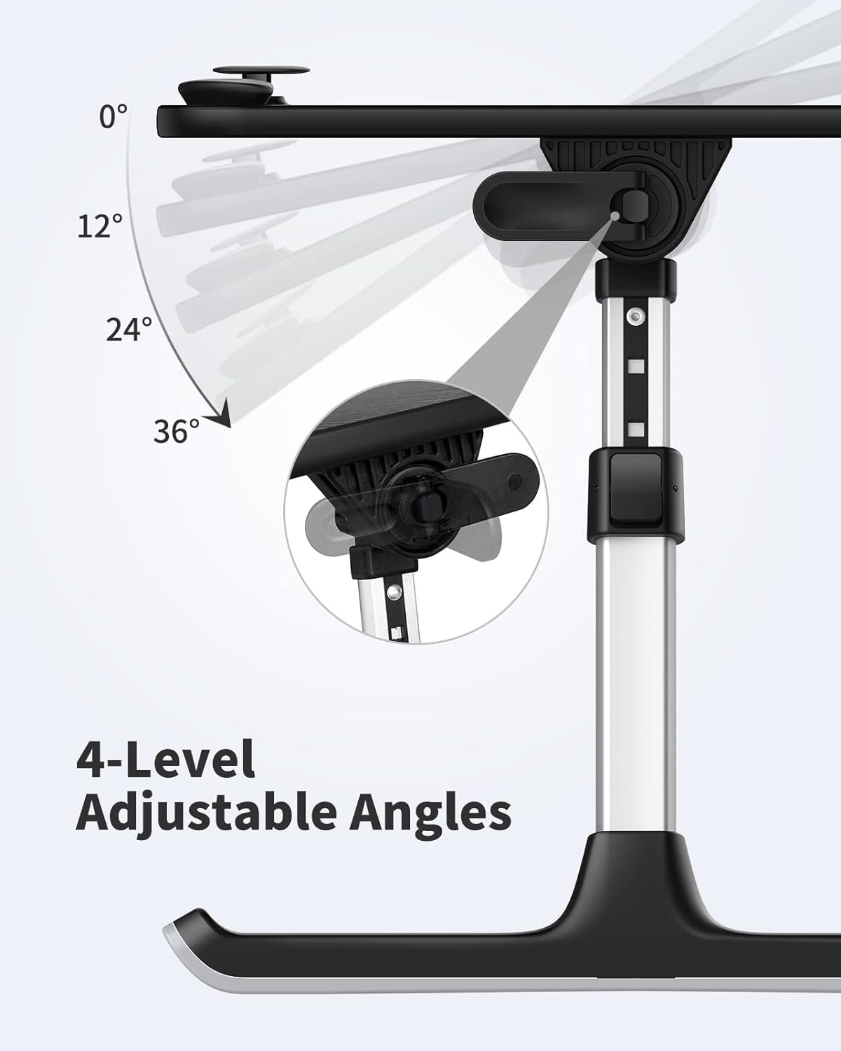 Saiji Height Angle Adjustable Laptop Stand For Bed Lap Desk Bed Tray Table