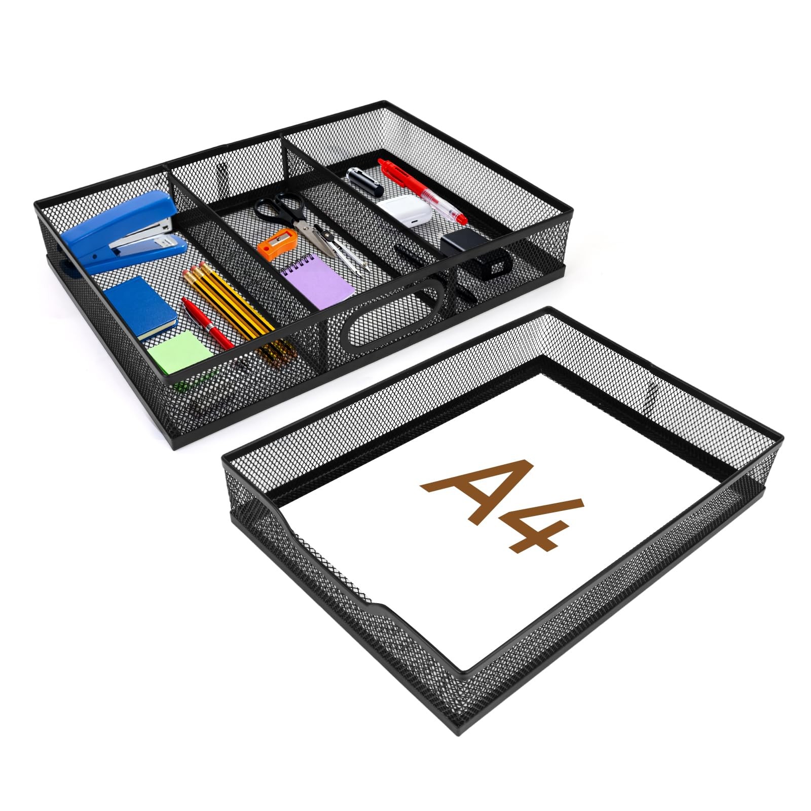 2 Pack Metal Mesh Drawer Organizer, Desk Drawer Organizer