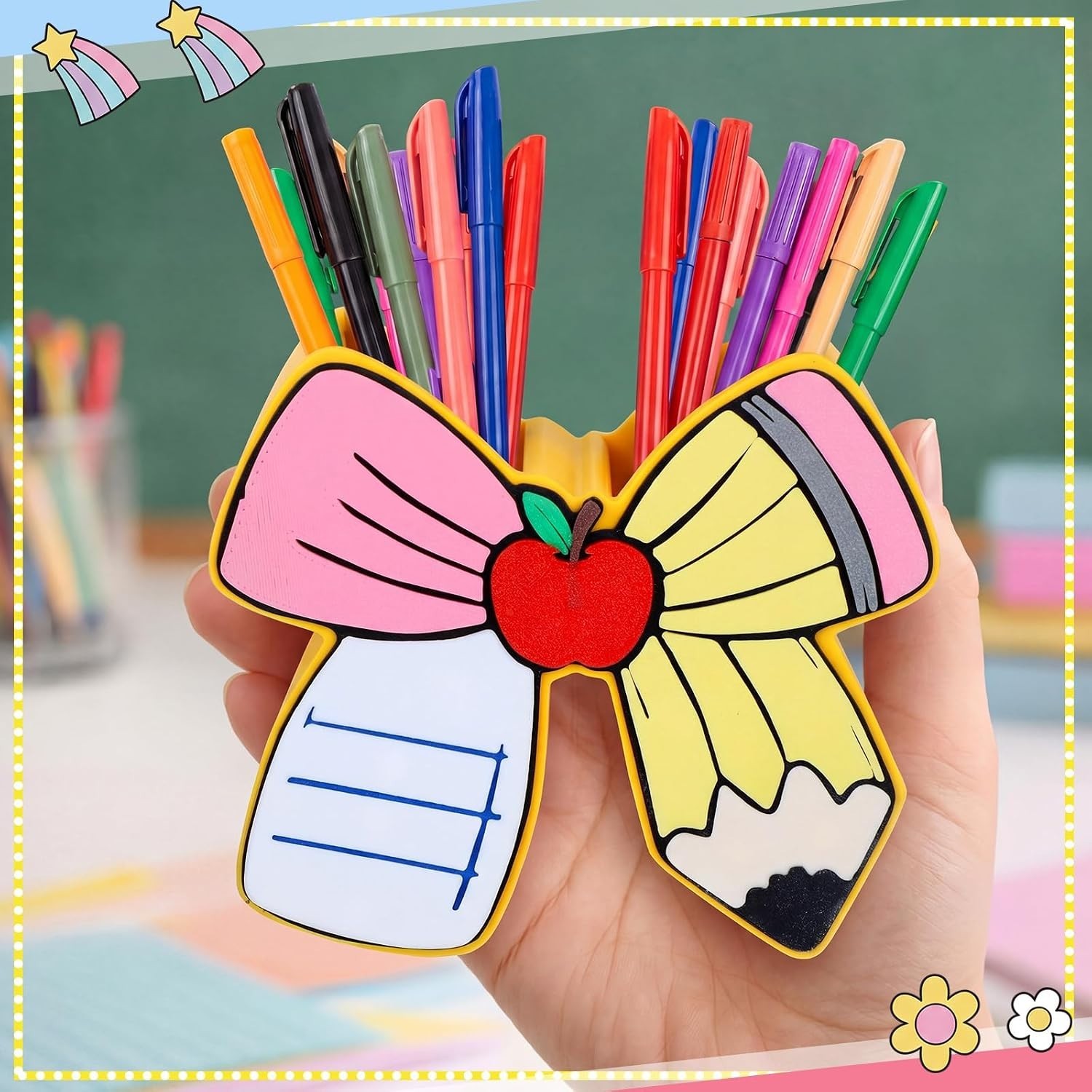 Adorable Yellow Pencil Holder for Desk – Perfect Gift for Teachers & Students