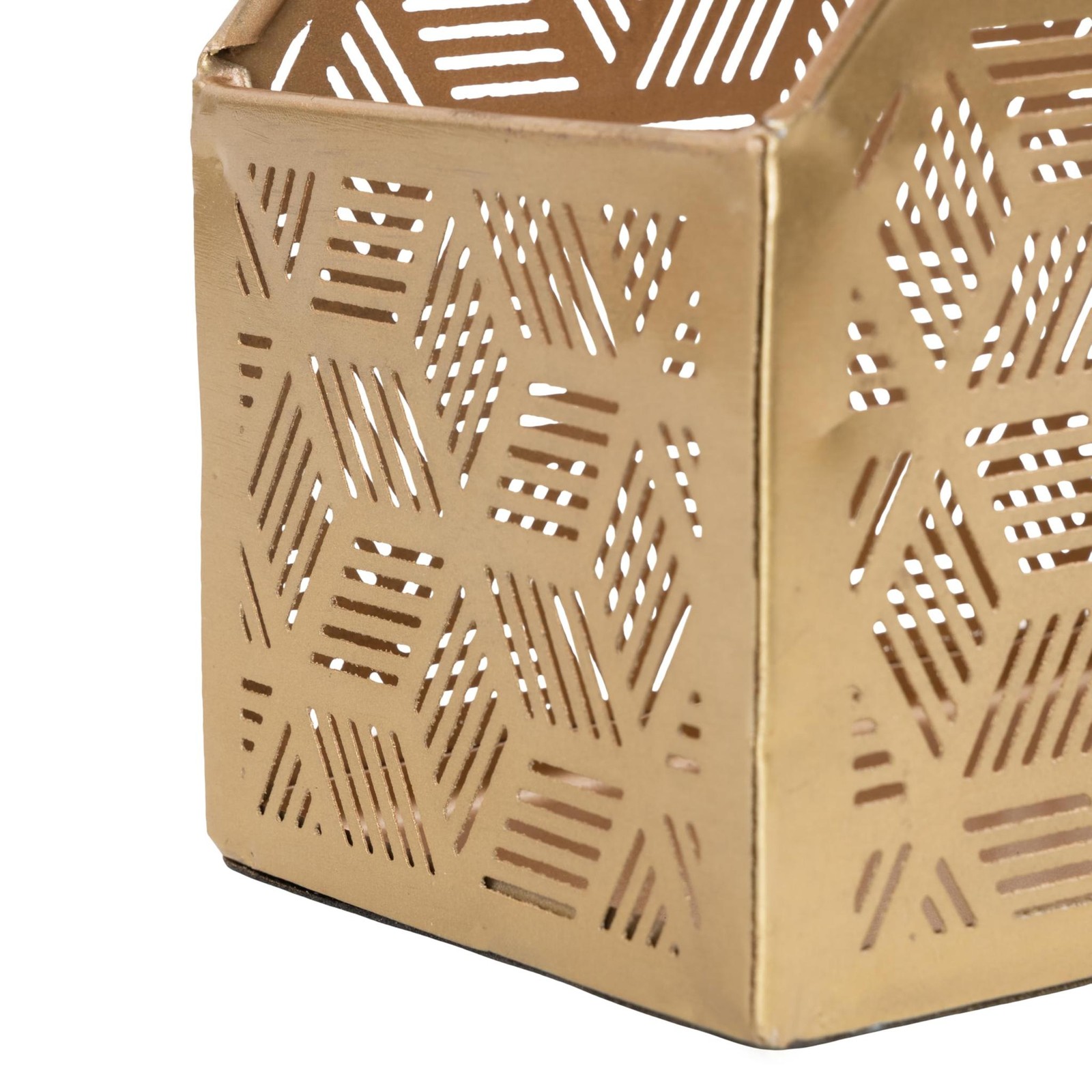 Deco 79 Metal Geometric Single Slot Magazine Holder with Laser Carved Design, 5″
