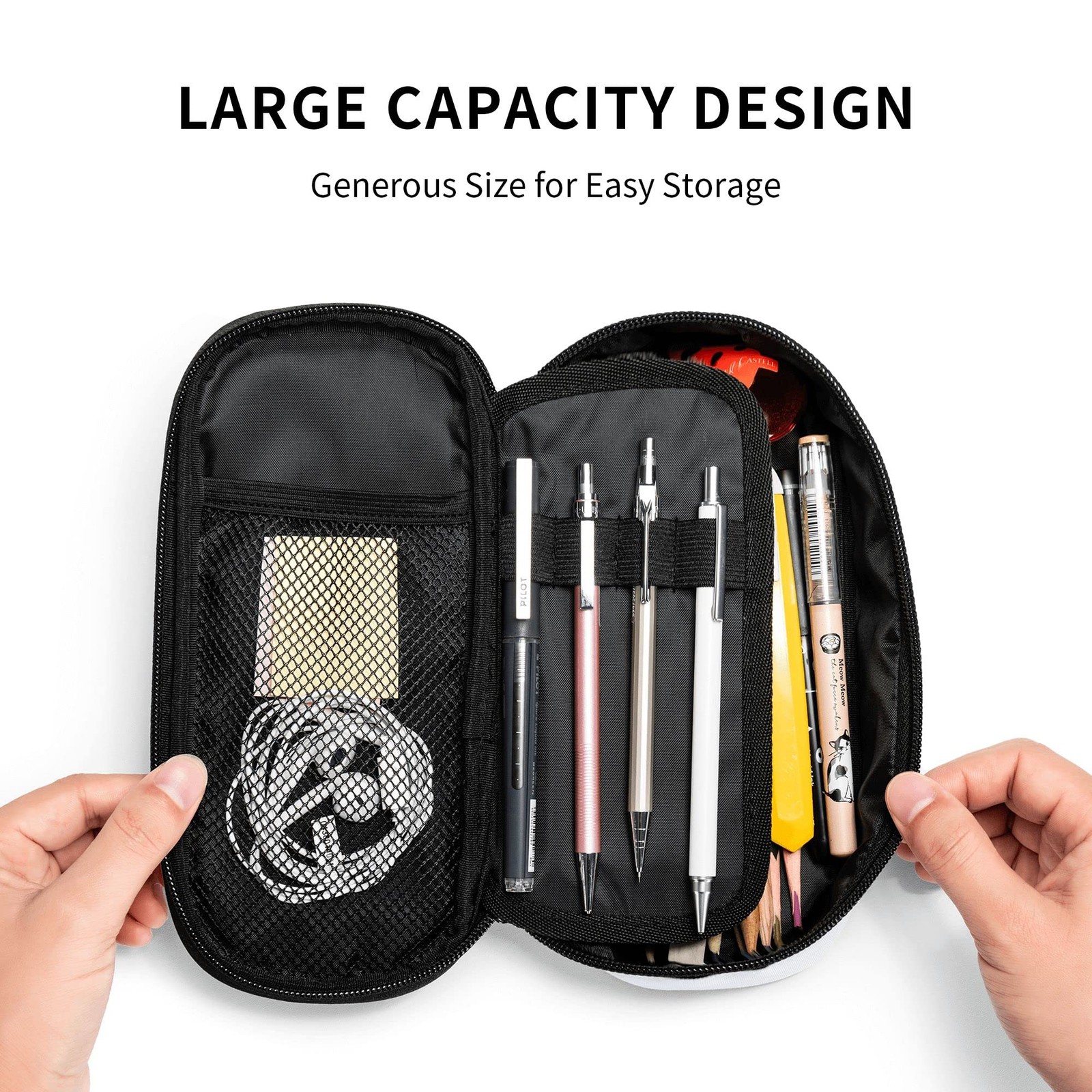 Moon Pencil Case Big Capacity Pen Pouch Zipper Stationary Bag Lightweight for…