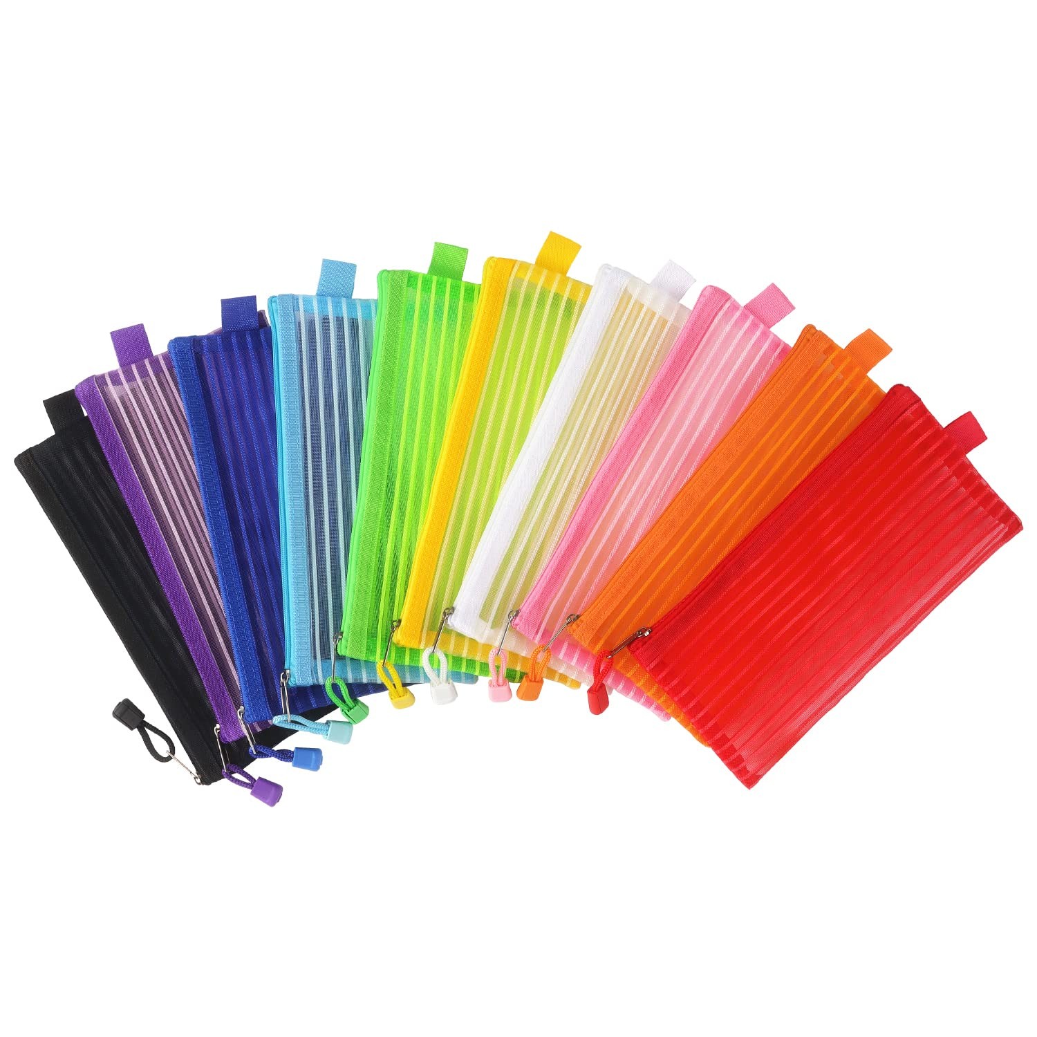 10 Pack Zipper Mesh Pouch Pencil Pouch Multicolor Pen Bag Multipurpose for Of…