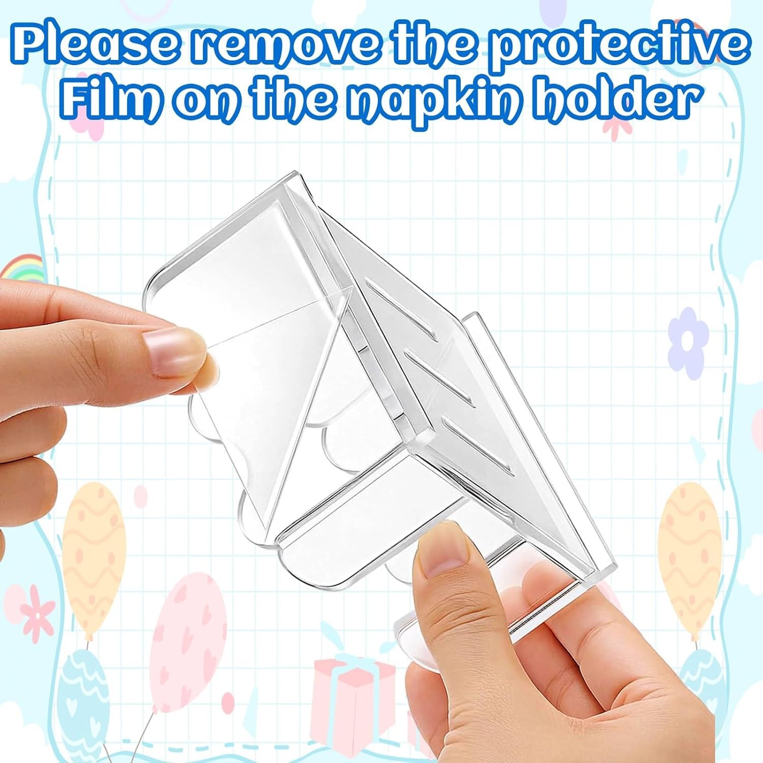 Scalloped Acrylic Sticky Note Holder Crystal Clear Desk Organizer 3.27in