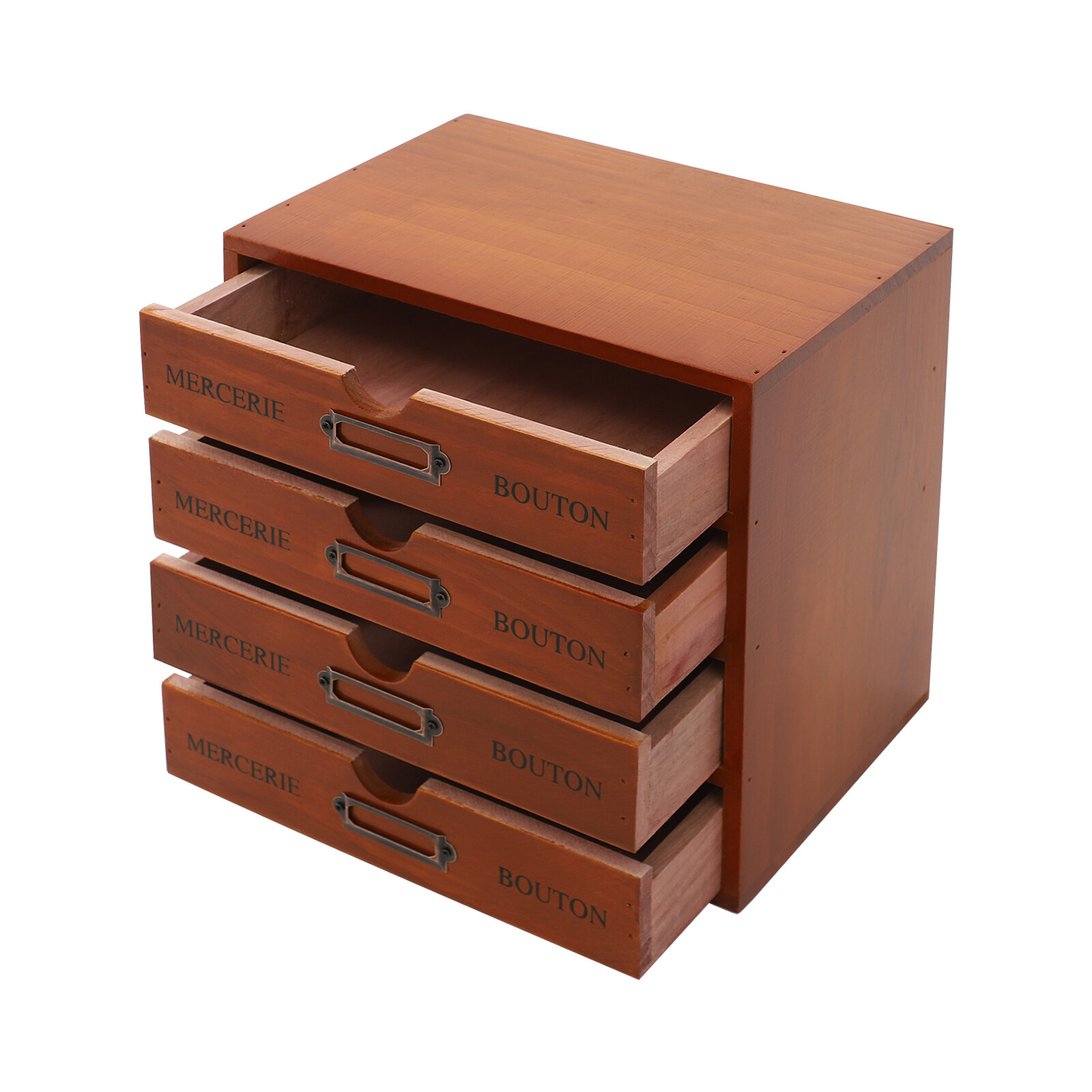Desk Organizer with 4 Drawers, Vintage Wooden Storage Box Drawer Organizer NEW