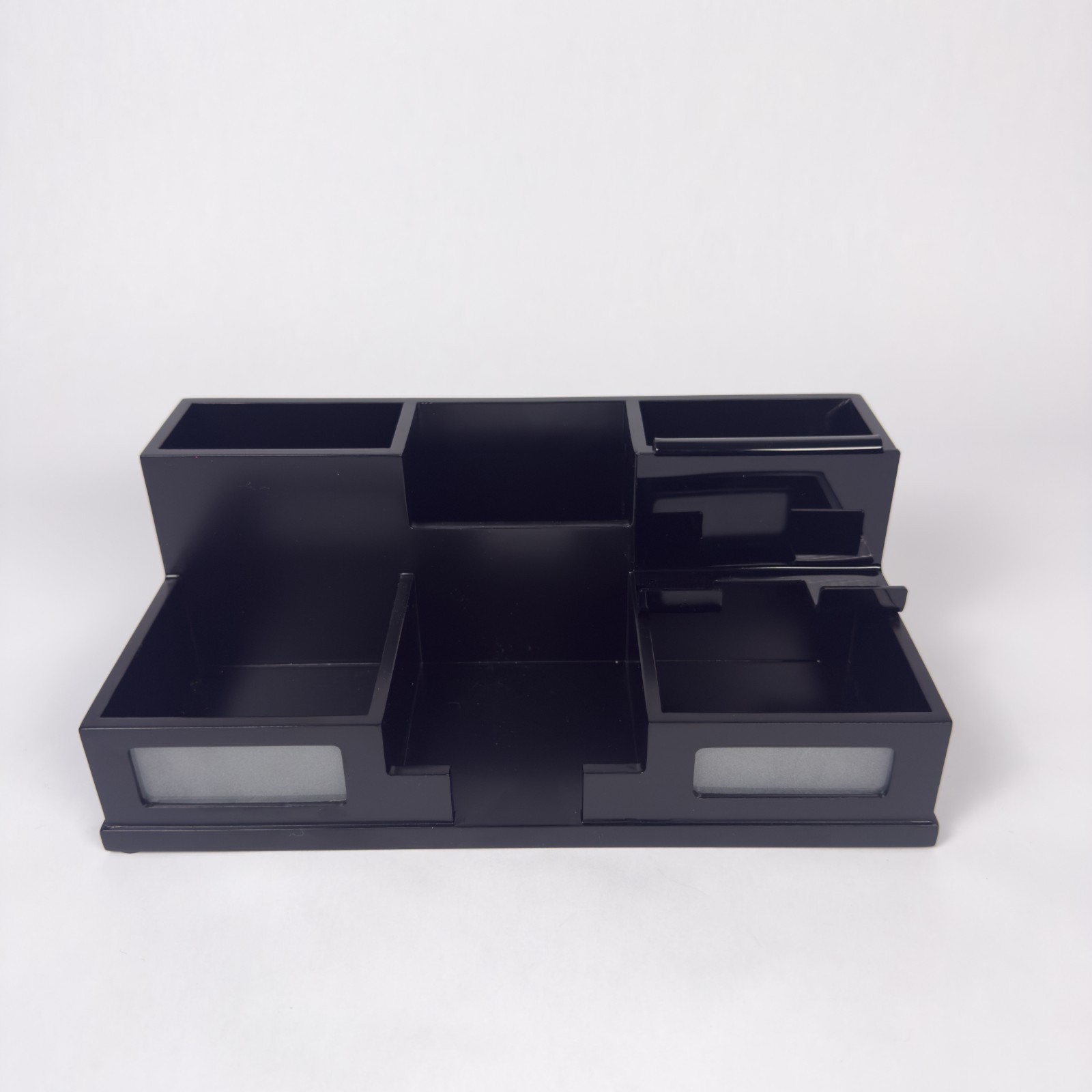 Victor Desk Organizer with Phone & Pen Holder Wood Storage Box for Office Black