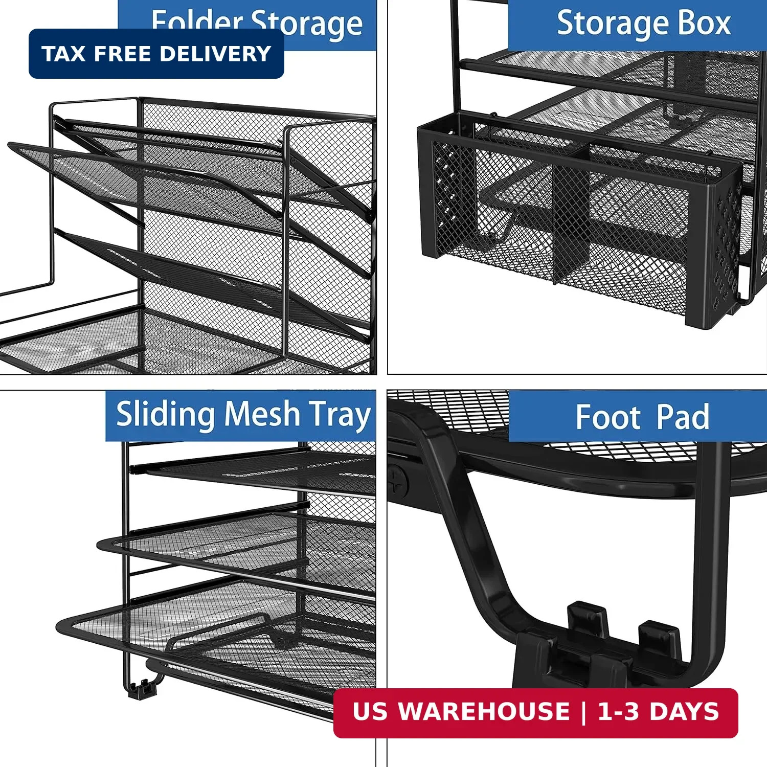 Simple Trending 7 Tier Desk File Organizer, Letter Tray Paper Organizer with Pen