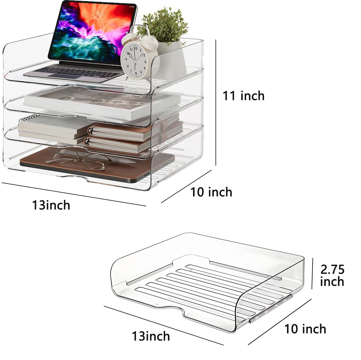 Large Capacity Desk Organizer, 4 Tier Paper Organizer, File Organizer for Des…