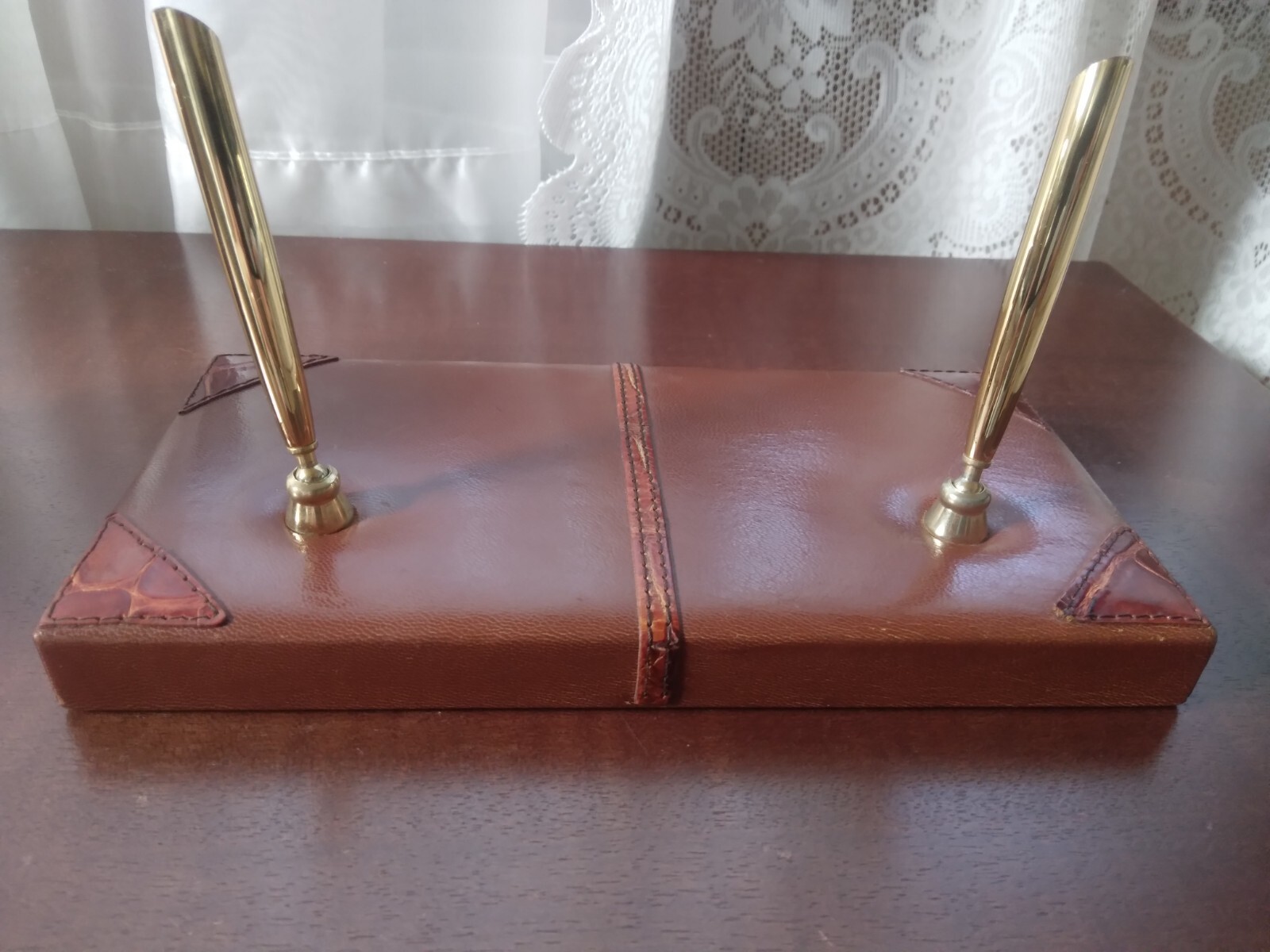 CharlesUnderwood Retired LuxuryPen & Pencil Holder, Alligator & Italian Kid Skin
