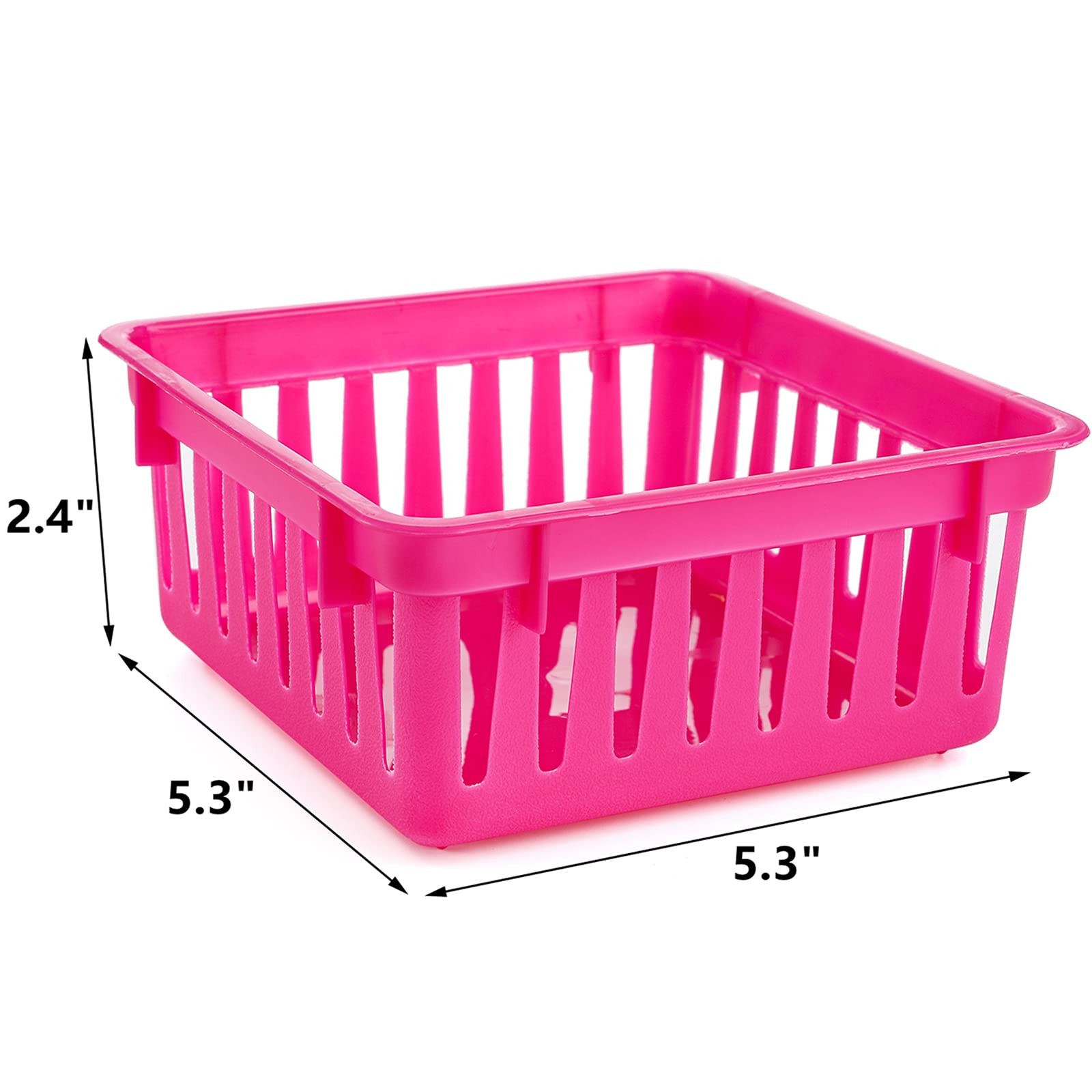24 Pack Classroom Storage Baskets, Small Plastic Organizer Basket, Colorful S…