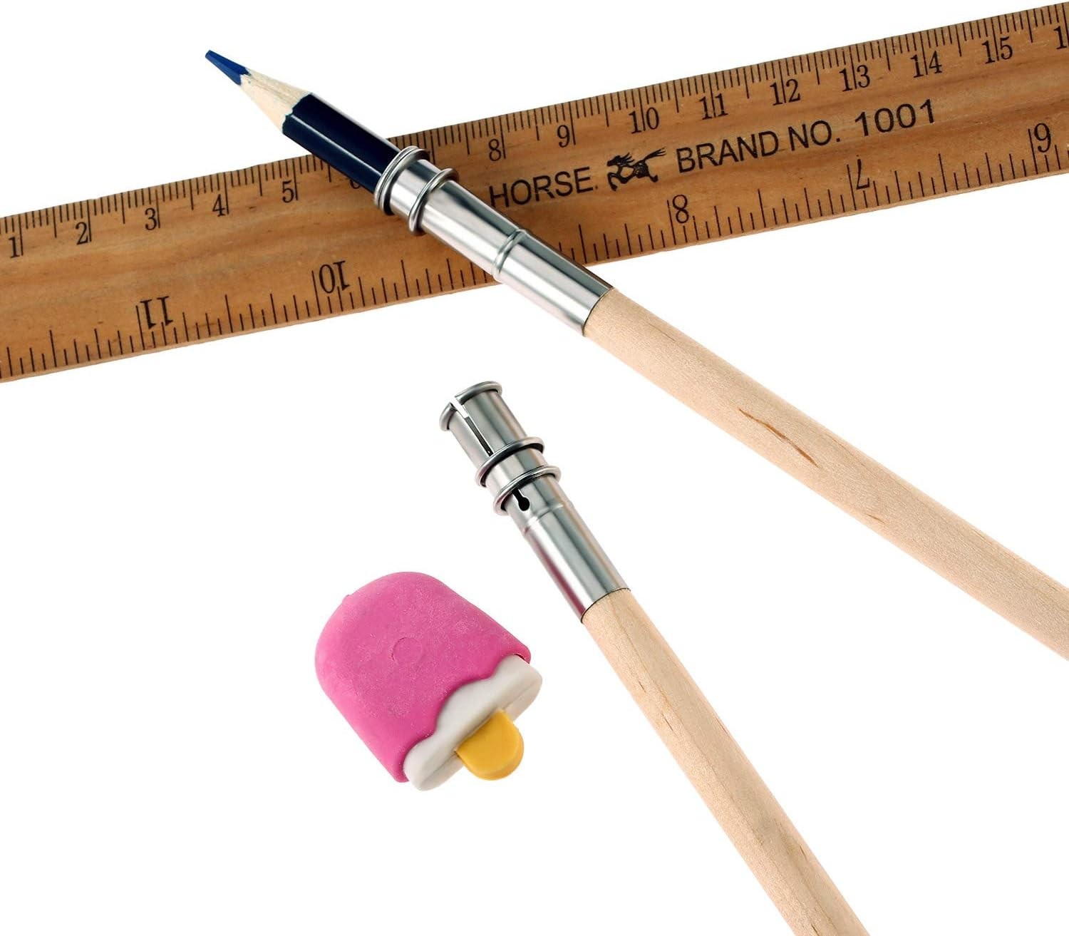 12Pcs Adjustable Pencil Extender Art Pencil Lengthener for Colored Pencil Crayon