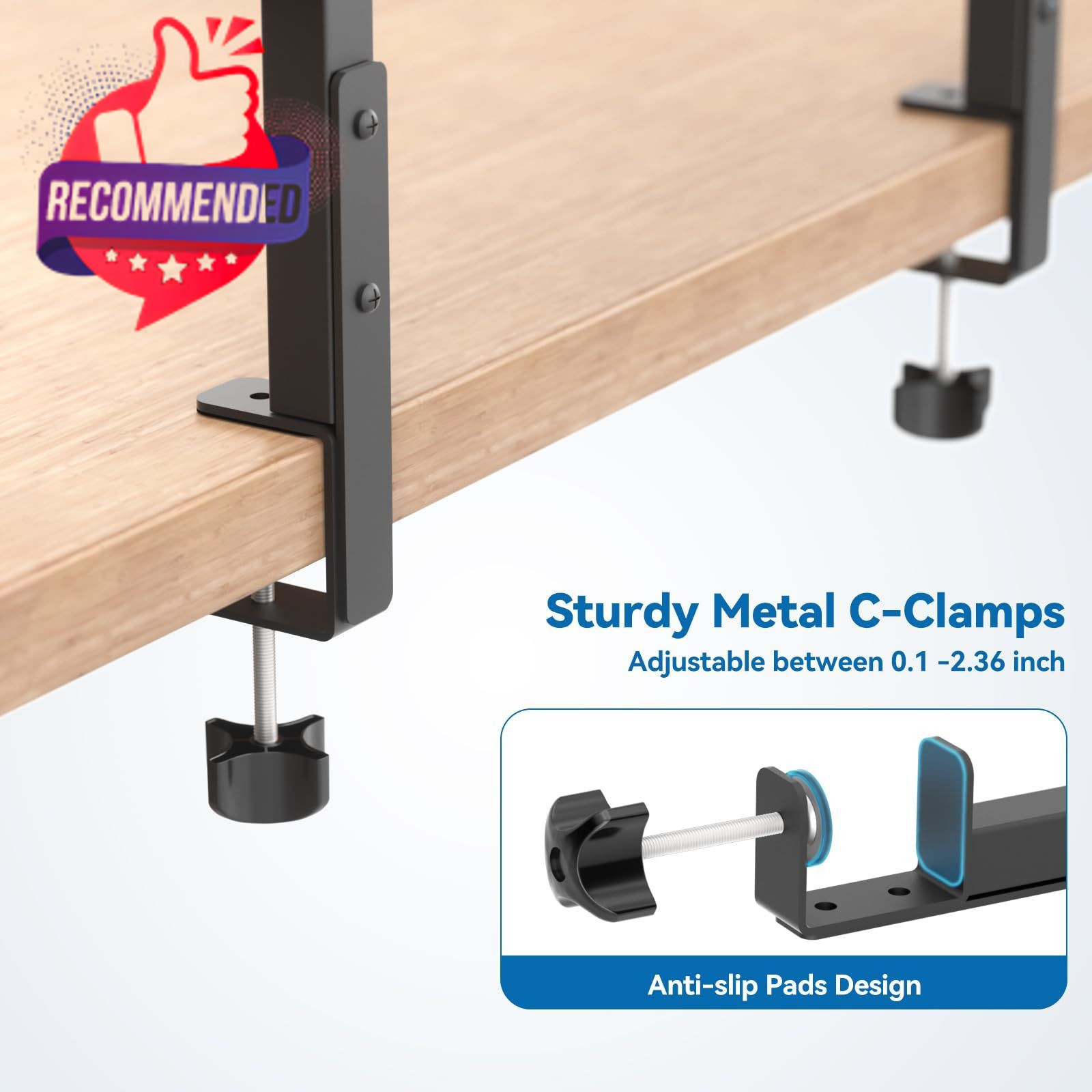 KDD Clamp On Desk Organizer – Adjustable 2-Tier Above or Under Shelves…