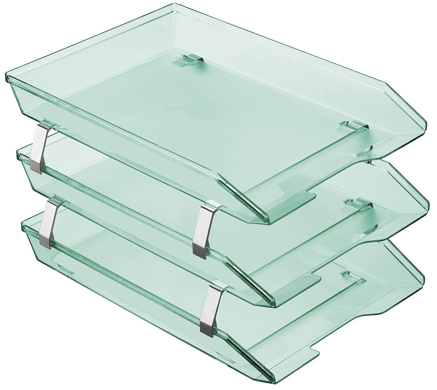 Acrimet Facility 3 Tiers Triple Letter Tray Frontal (Clear Green Color)