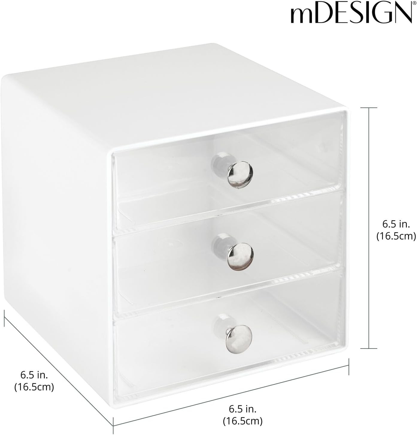 Plastic Office Desk Organizer Desktop Storage Unit 3 Drawer Cube Office