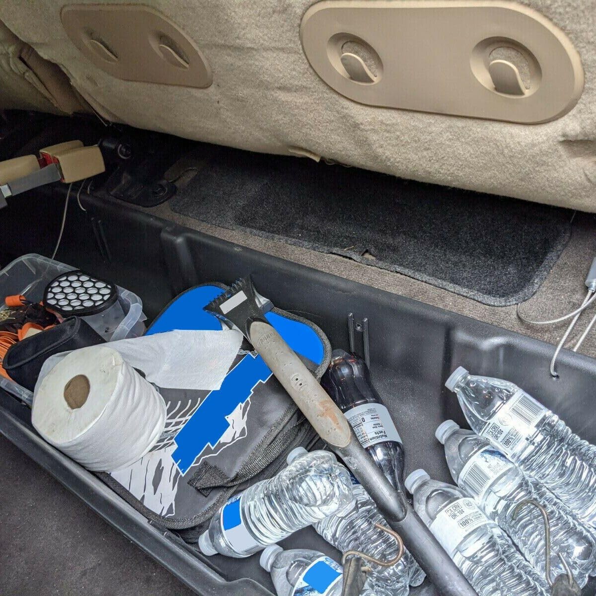 Ford F150 2009-2014 Super Crew Underseat Storage Box Plastic w/o Subwoofer
