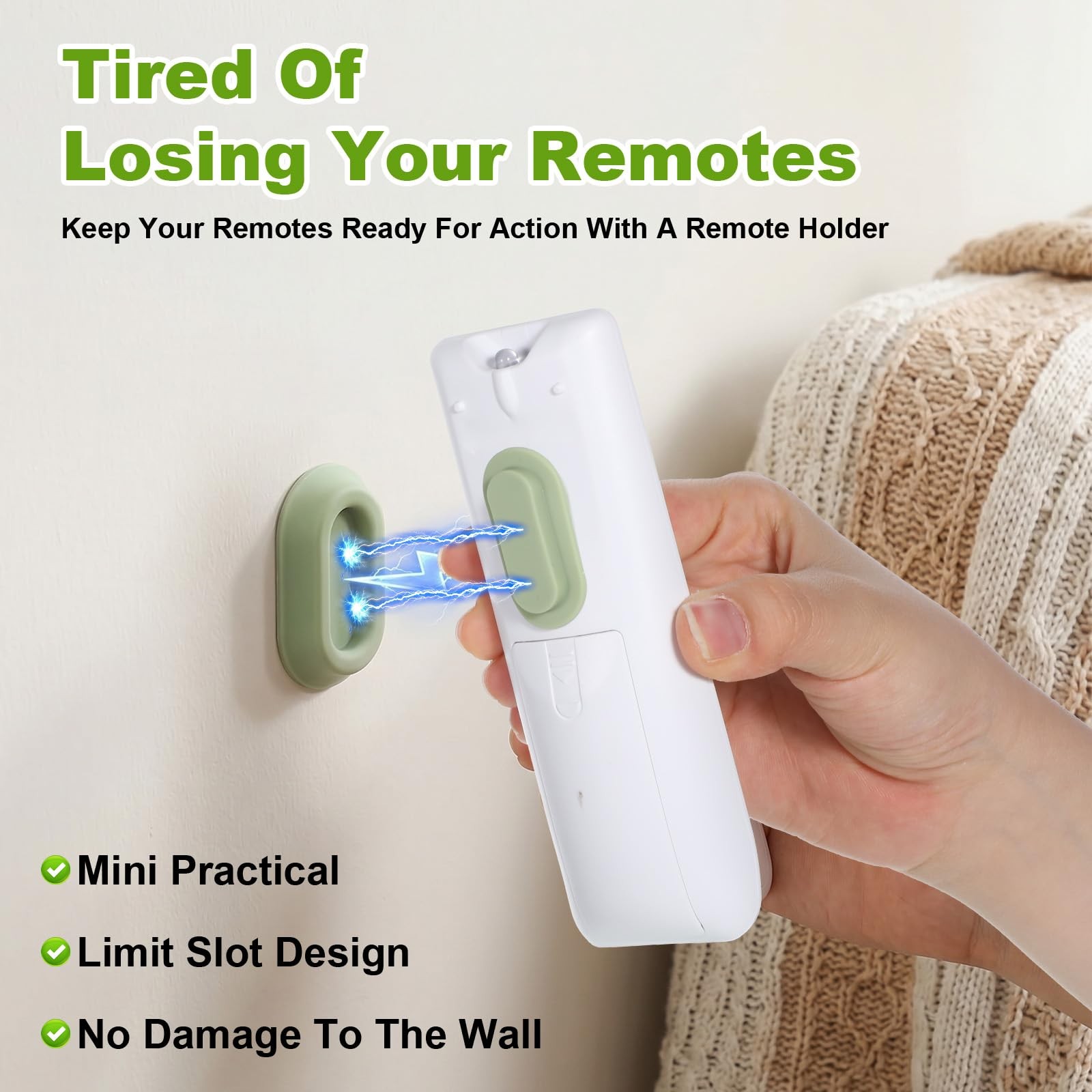 4 Pcs Remote Control Holder, Self-Adhesive Remote Control Organizer for TV, F…