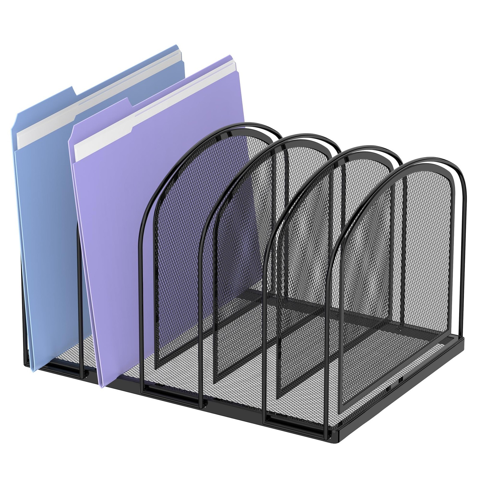 File Organizer for Desk, 5-Section Mesh Desk Organizer, Vertical File Holder …