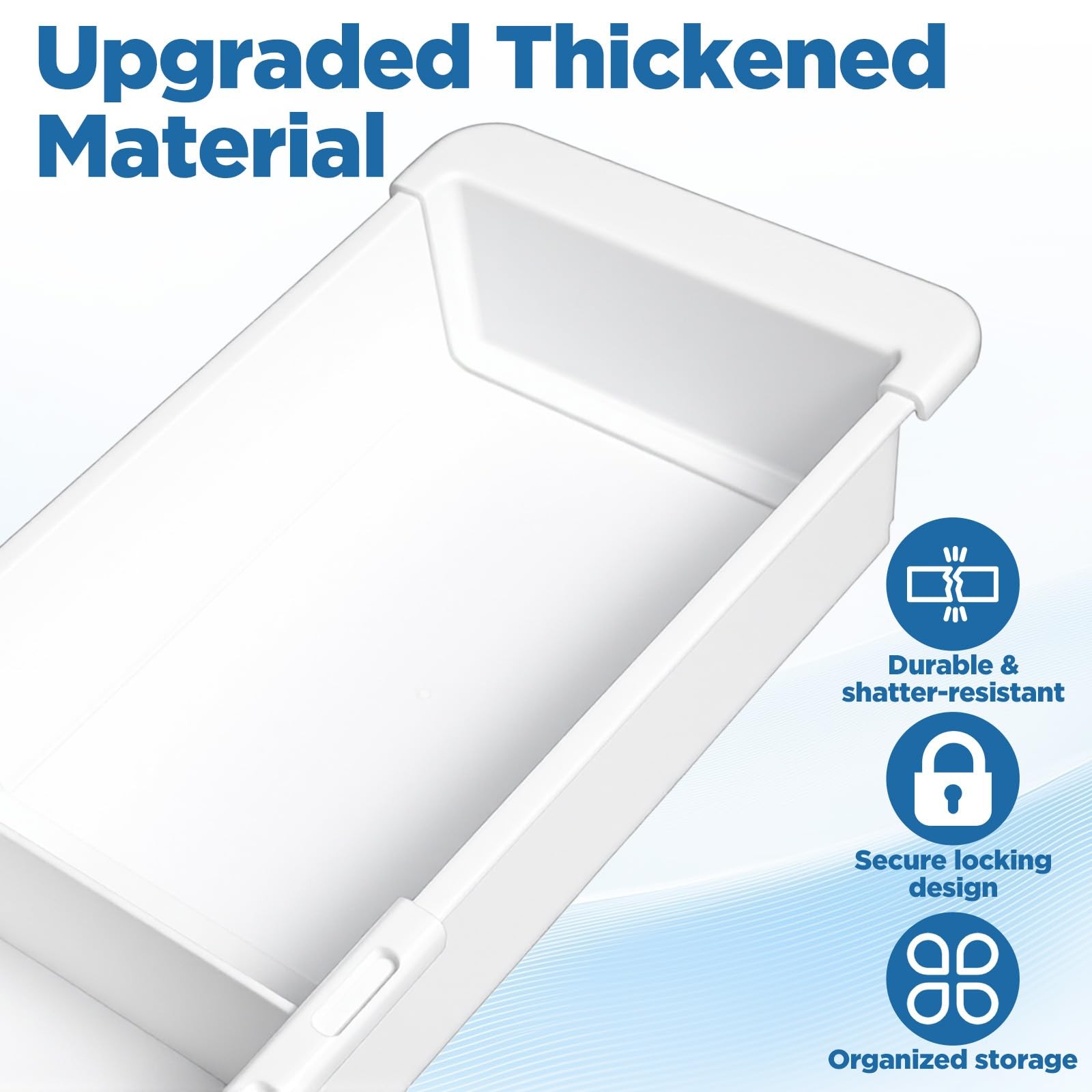 PercyEffie 2pcs Drawer Organizer Expandable with Insert Adjustable Lightwhite