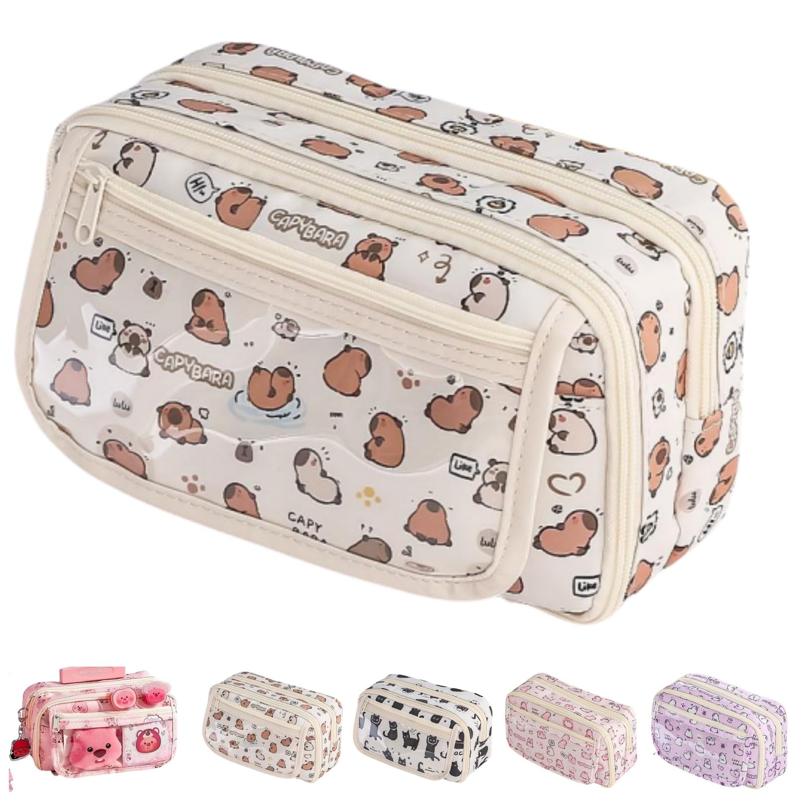 Cute Kawaii Pencil Case Pouch Cartoon Pen Box Holder Organizer for Office Wor…