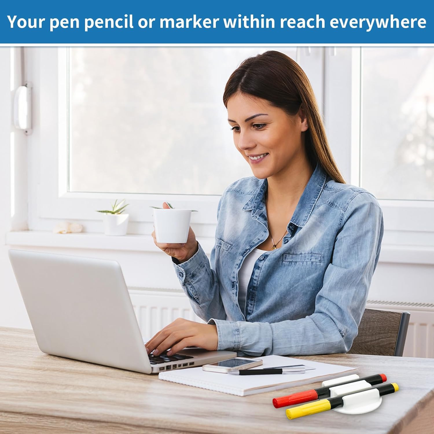 Upgraded Silicone Pencil Holder with Card Slots – 2 Pack (White)