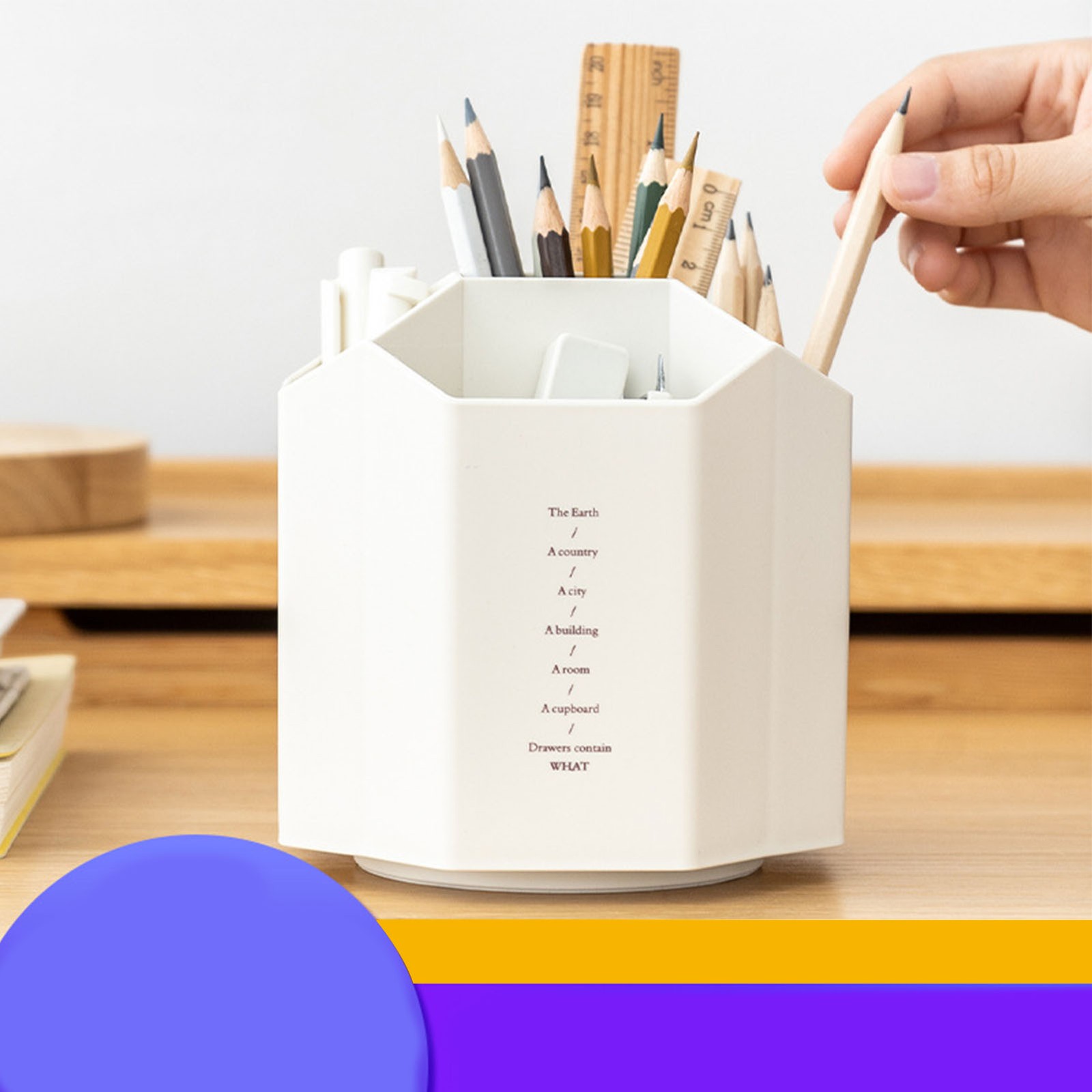 Multifunctional Rotating Desk Organizers For Home Office Decor Easy To Use