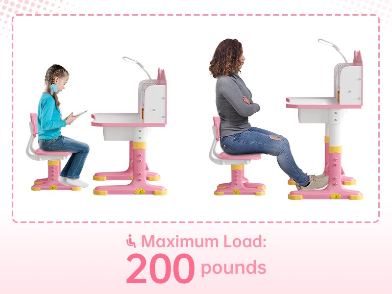 Kids Desk and Chair Set, Height Adjustable Child’s School Study Writing