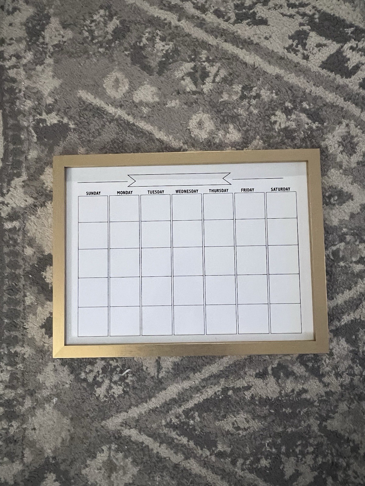 Gold Framed Monthly Dry-Erase Calendar – Home Office Organizer