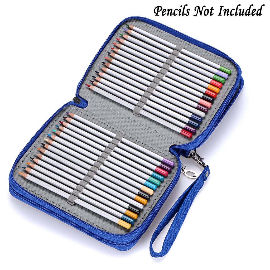 Zippered Pencil Case-Canvas 72 Slots Handy Pencil Holders for for Prismacolor…
