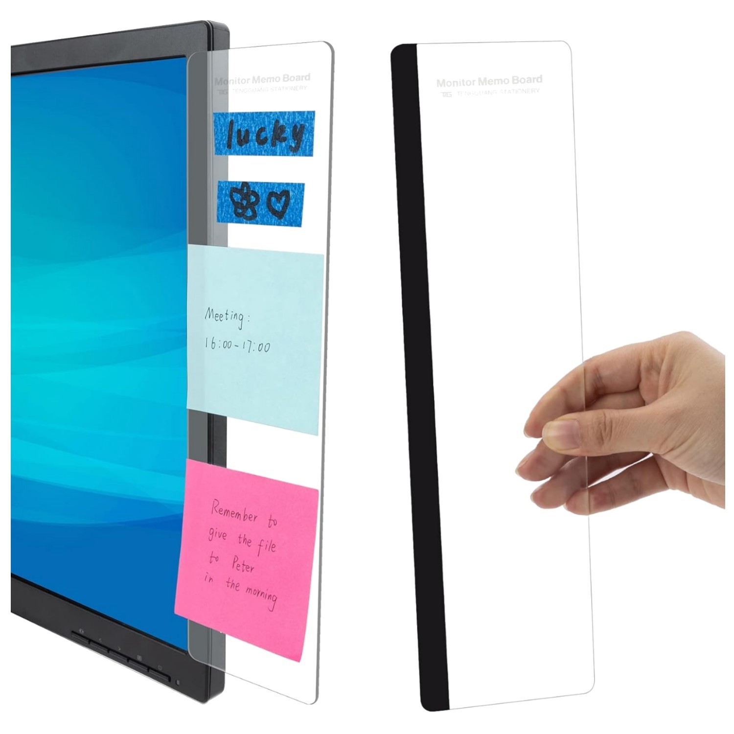 Office Desk Accessories 2pcs Computer Monitor Memo Board Message Board Supplies