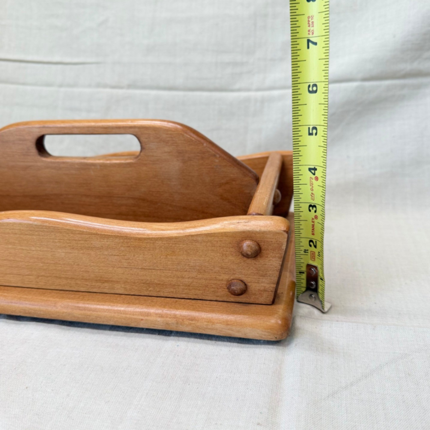 Vintage Wooden Mail Organizer Desktop Entryway Catchall Office Storage