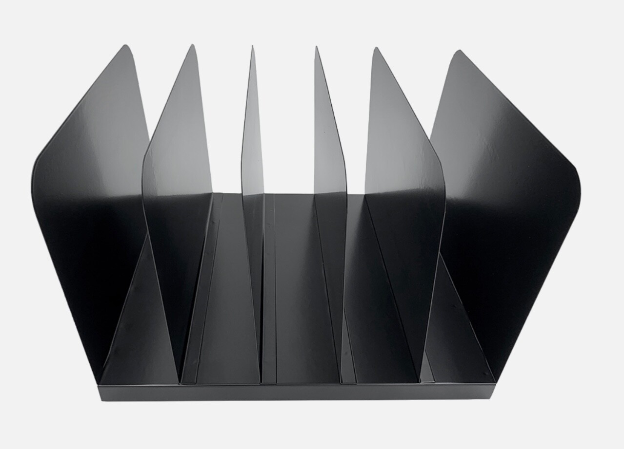 Huron Vertical 5 Slot Steel Desk Organizer/Sorter Black HASZ0145