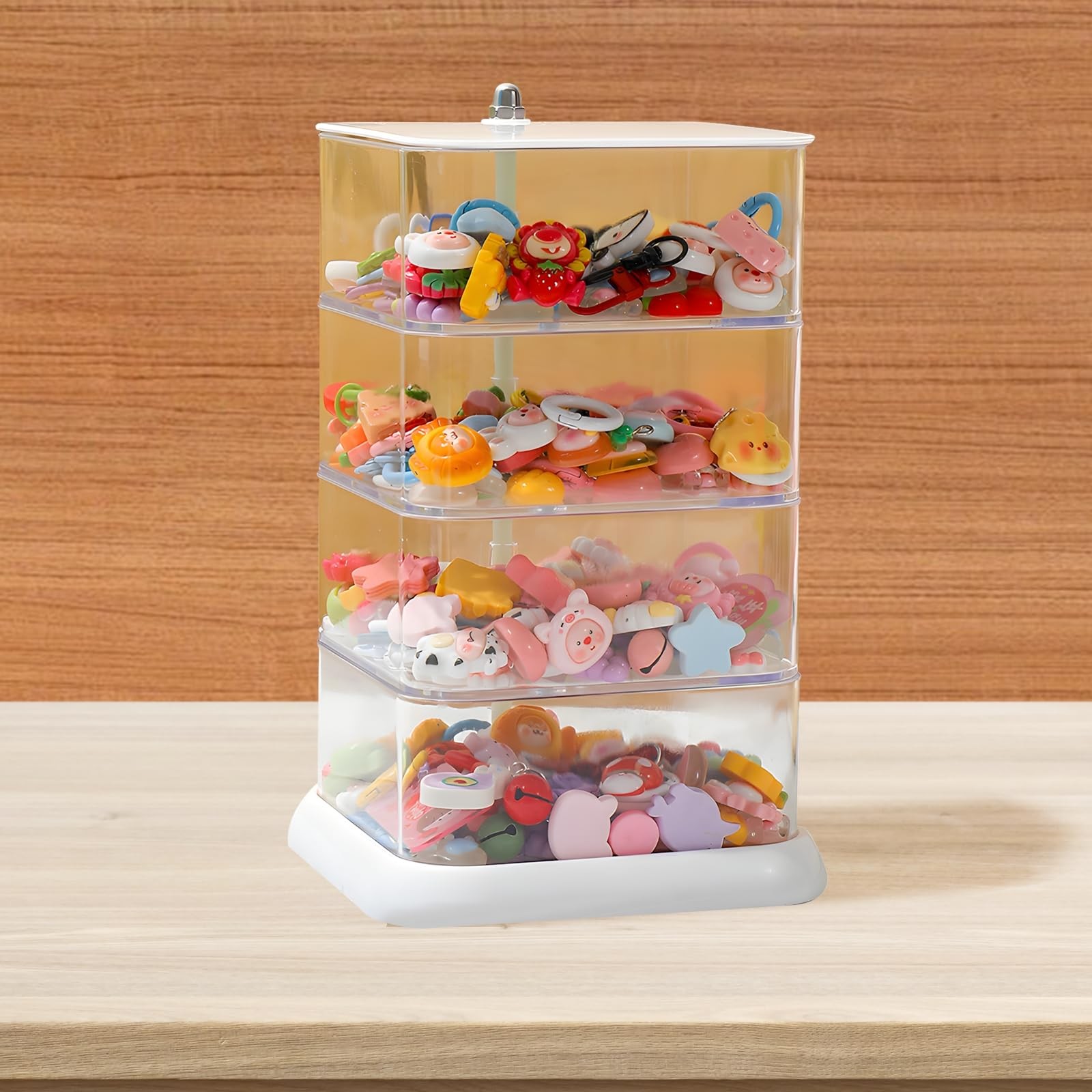 4-Layer Transparent Rotating Acrylic Jewelry 8.7″ x 5.5″ x 5.5″,