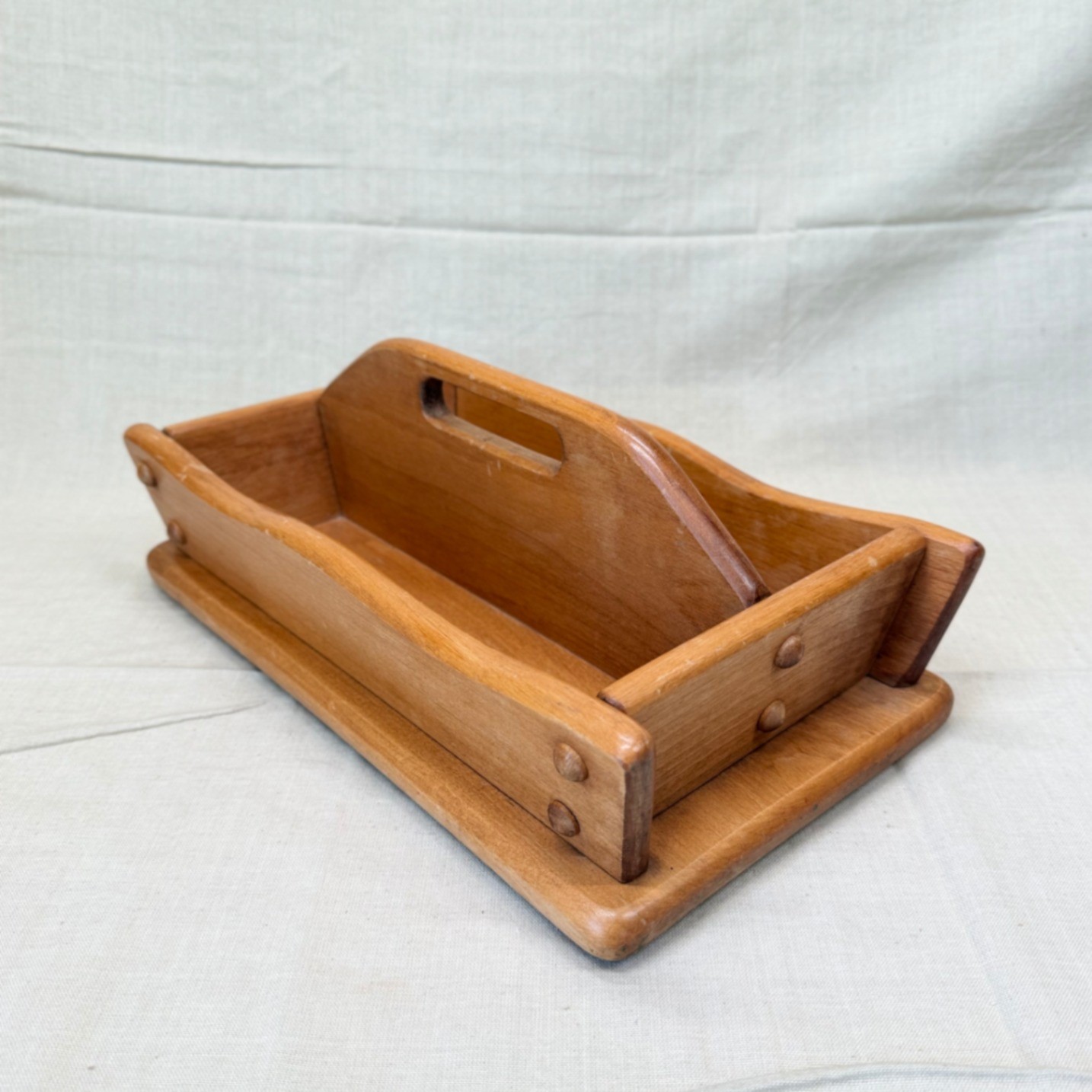 Vintage Wooden Mail Organizer Desktop Entryway Catchall Office Storage