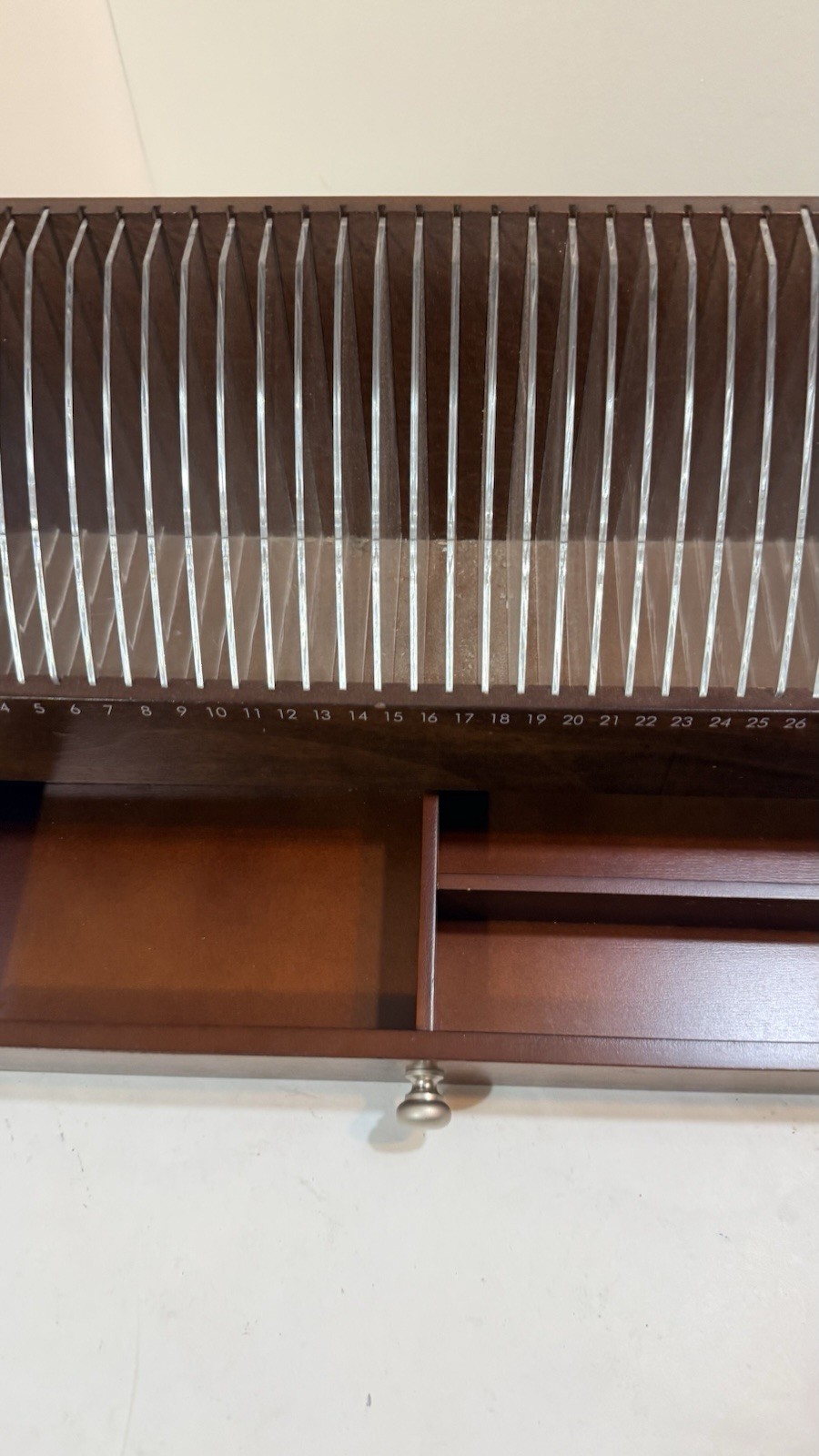 Wooden Desk Organizer With 31 Slots And A Pull Out Drawer